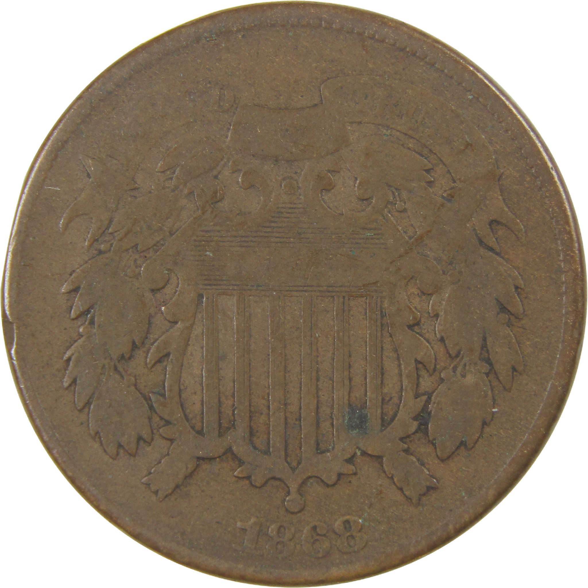 1868 Two Cent Piece VG Very Good 2c Coin