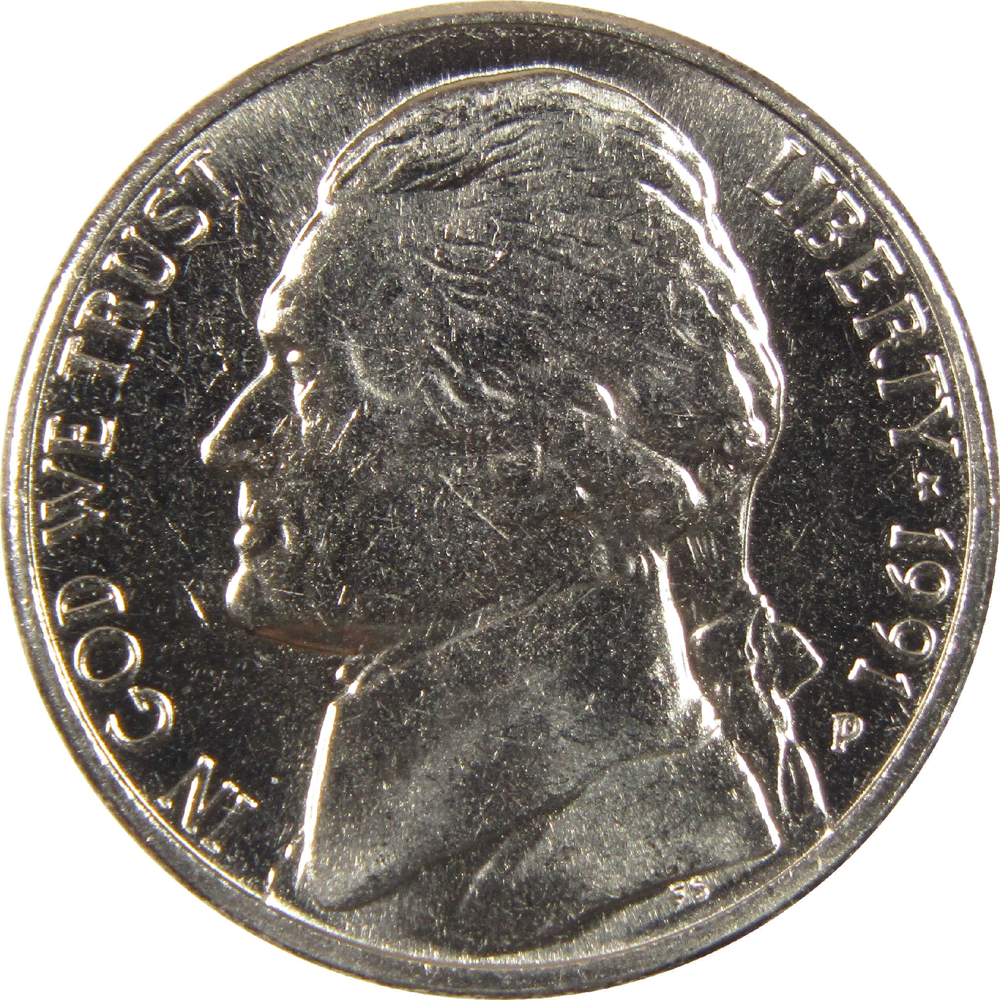 1991 P Jefferson Nickel BU Uncirculated 5c Coin