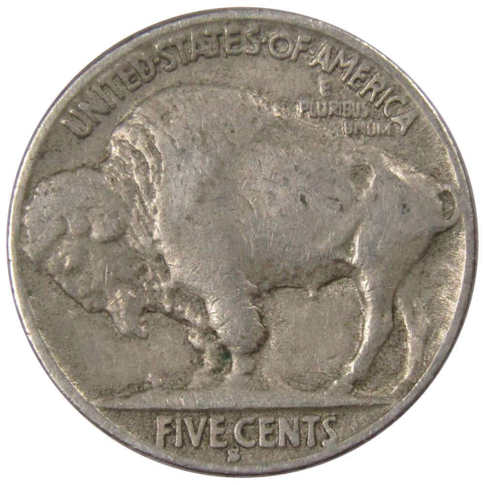 1929 S Indian Head Buffalo Nickel F Fine 5c Coin