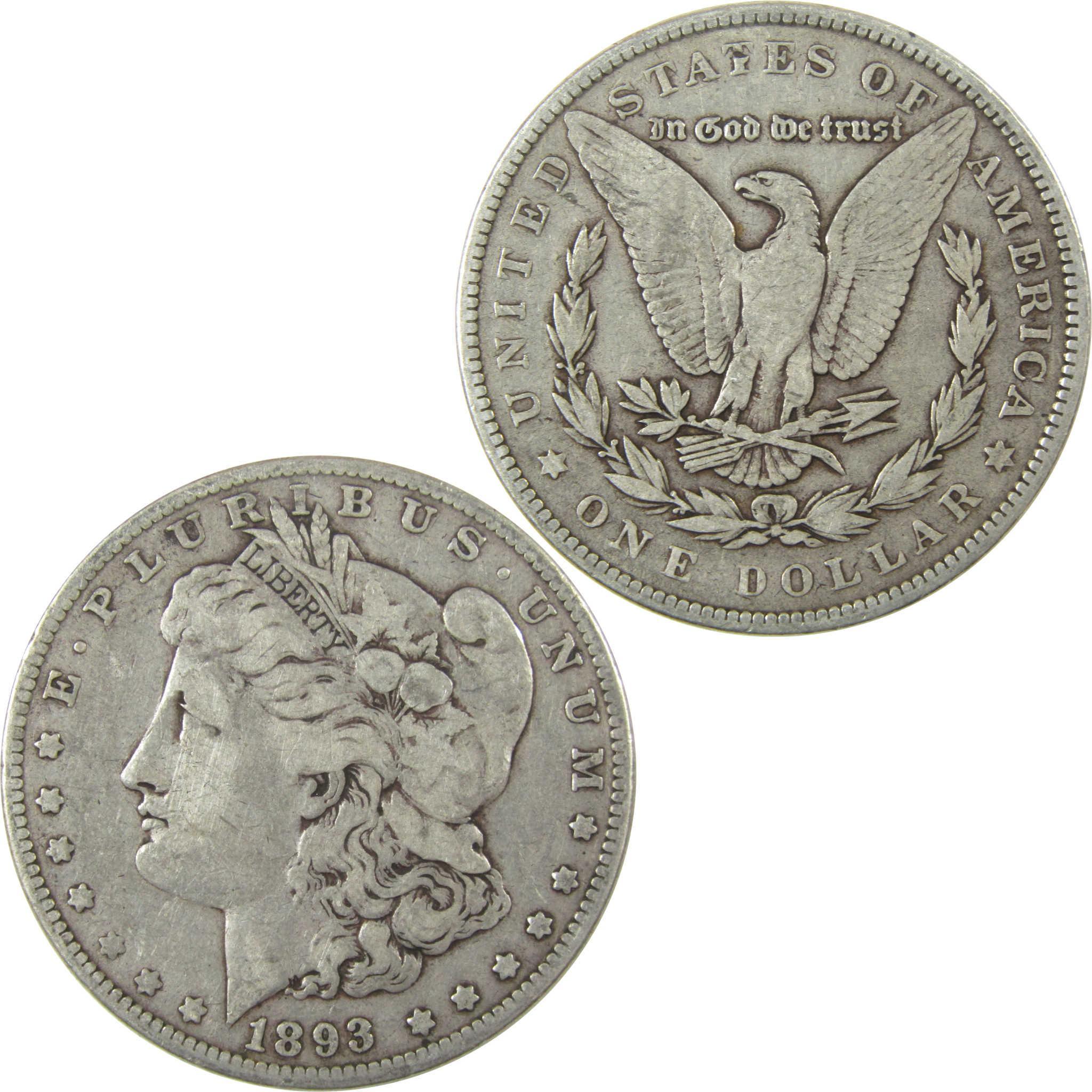 1893 Morgan Silver Dollar F Fine $1 Coin Collectible SKU:I25265 - Morgan coin - Morgan silver dollar - Morgan silver dollar for sale - Profile Coins & Collectibles
