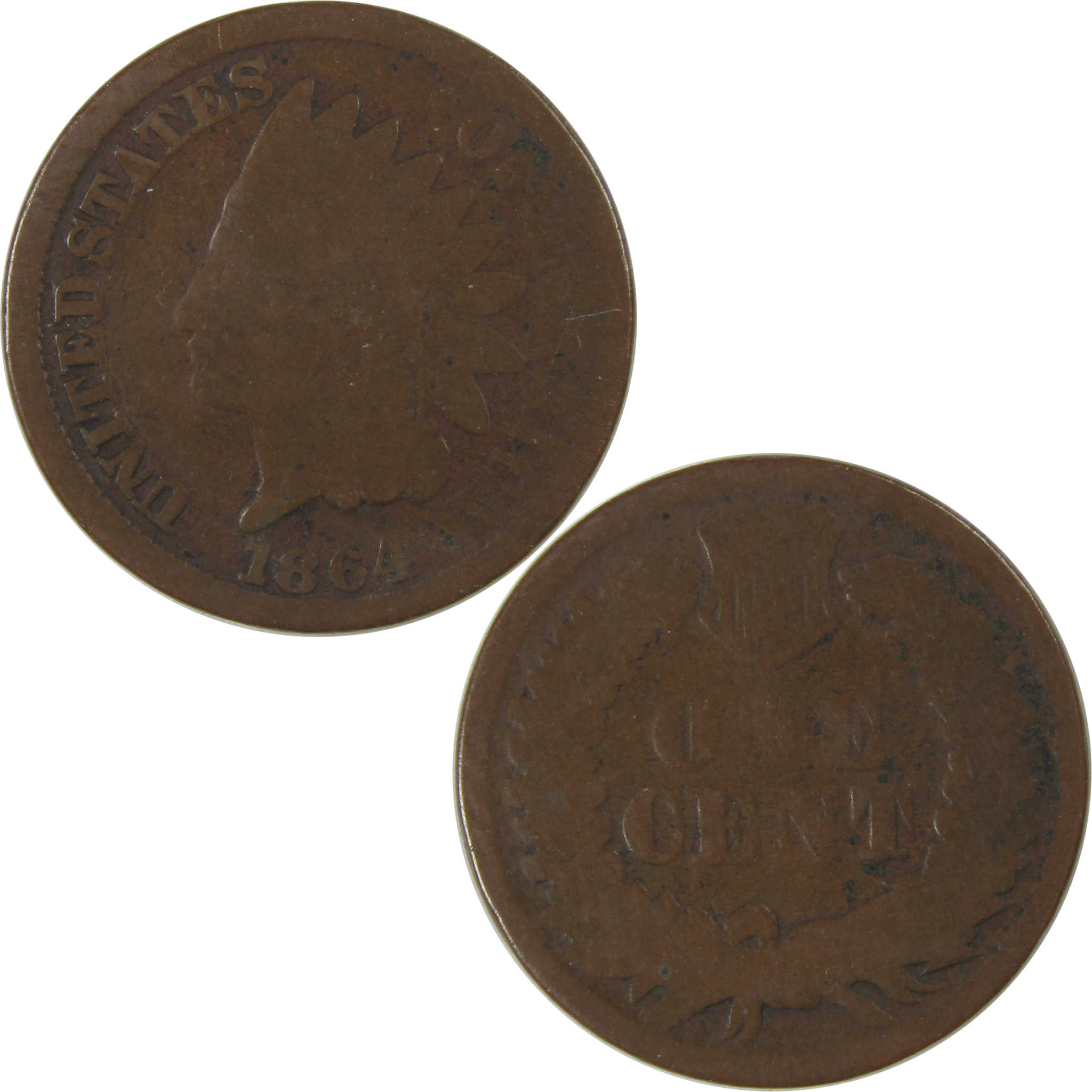 1864 Indian Head Cent G Good Bronze Penny 1c Coin SKU:I23255