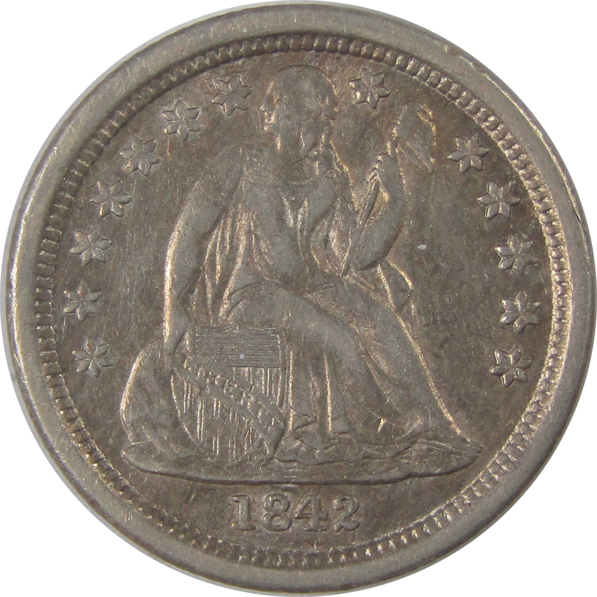 1842 O Seated Liberty Dime XF/AU Silver 10c Coin SKU:I18005