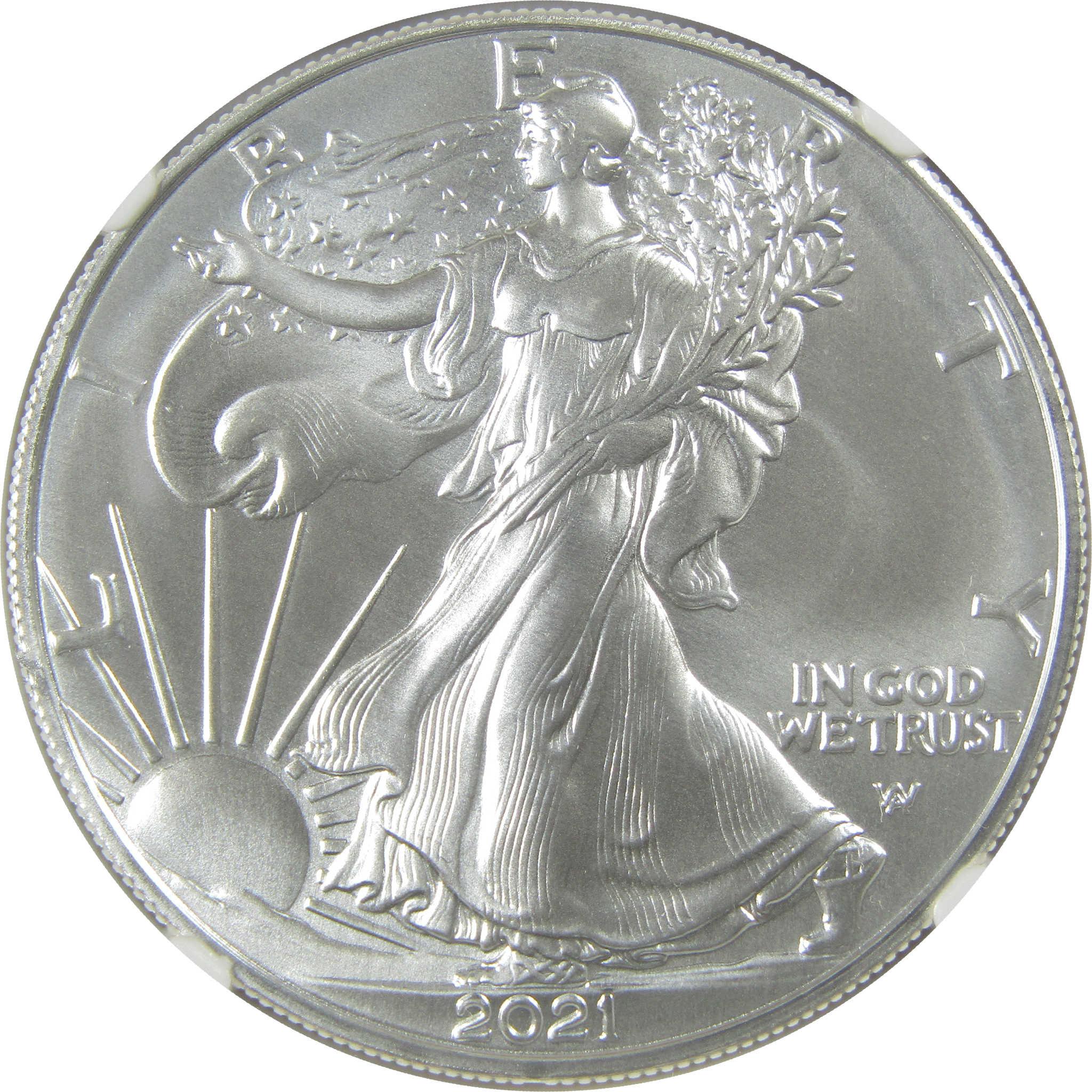 2021 Type 2 American Silver Eagle MS 70 NGC Bullion Uncirculated