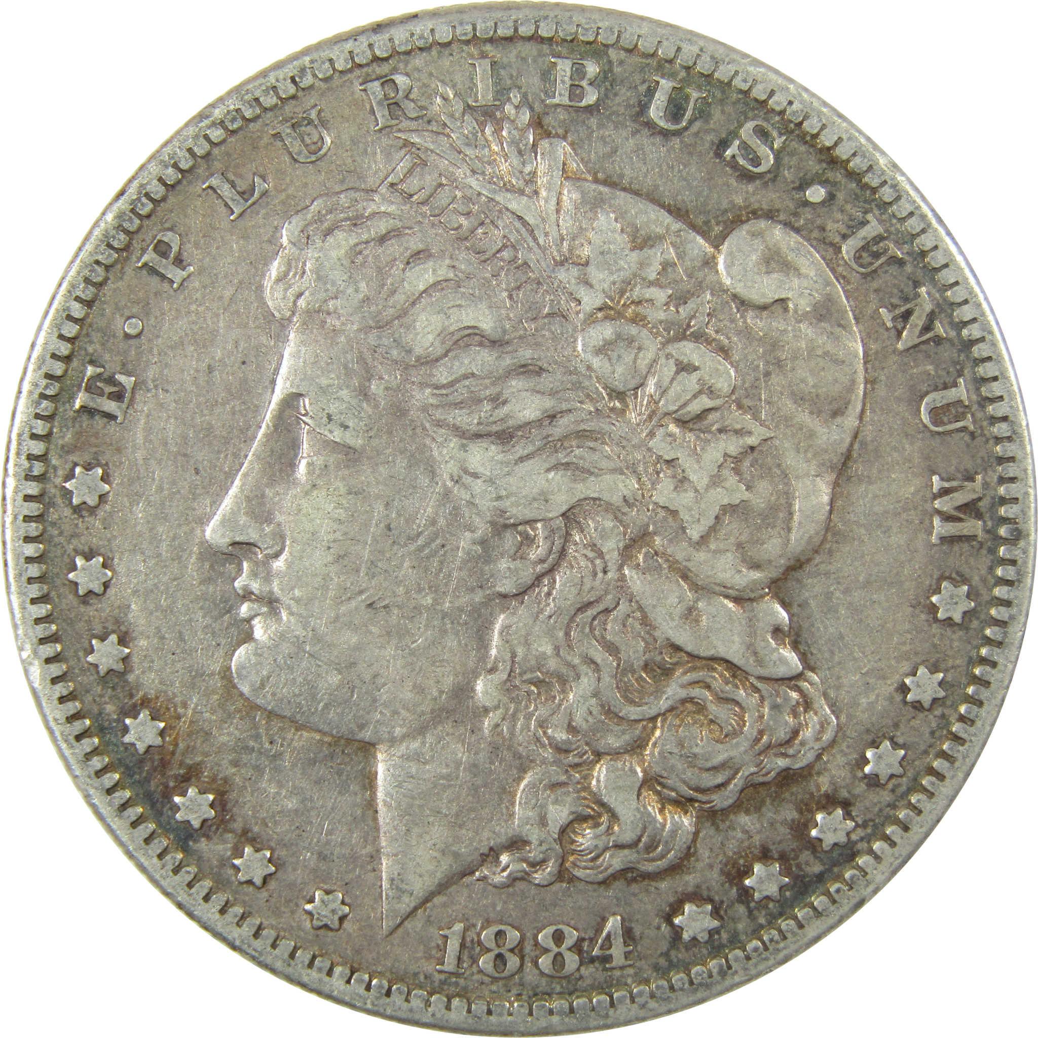 1884 S Morgan Silver Dollar VF Very Fine $1 Coin SKU:I24731 - Morgan coin - Morgan silver dollar - Morgan silver dollar for sale - Profile Coins & Collectibles
