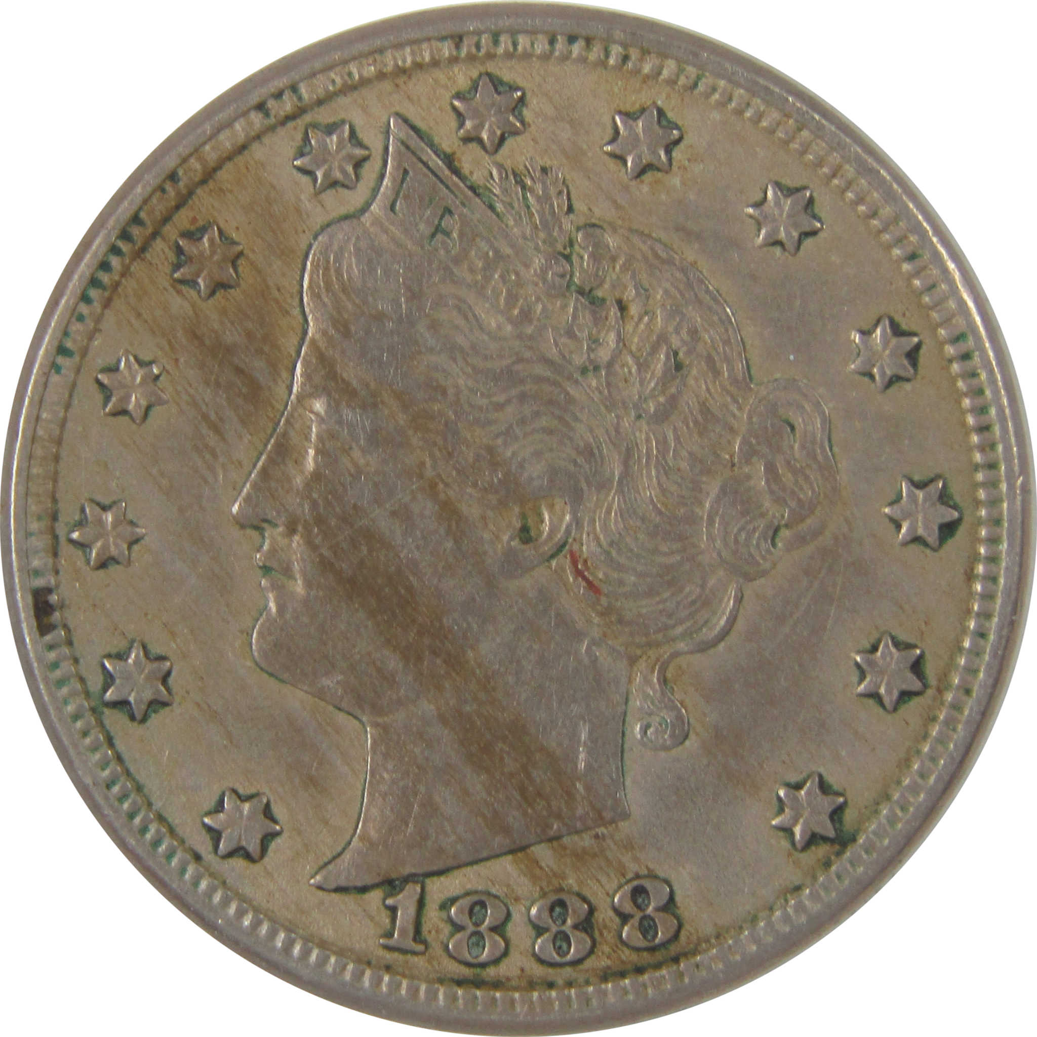 1888 Liberty Head V Nickel AU About Uncirculated 5c Coin SKU:I18852