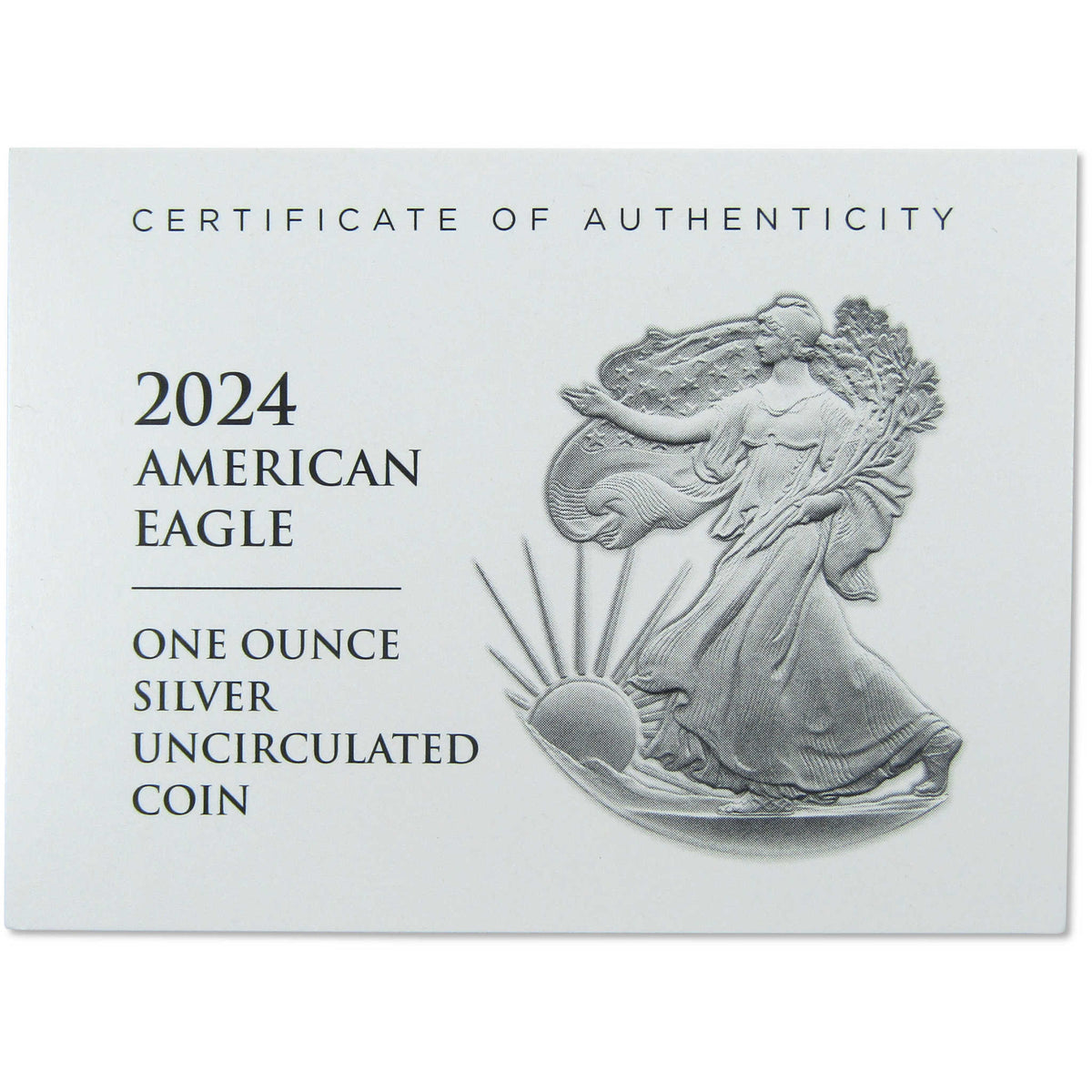 2024 W American Silver Eagle Uncirculated Burnished $1 Coin OGP COA