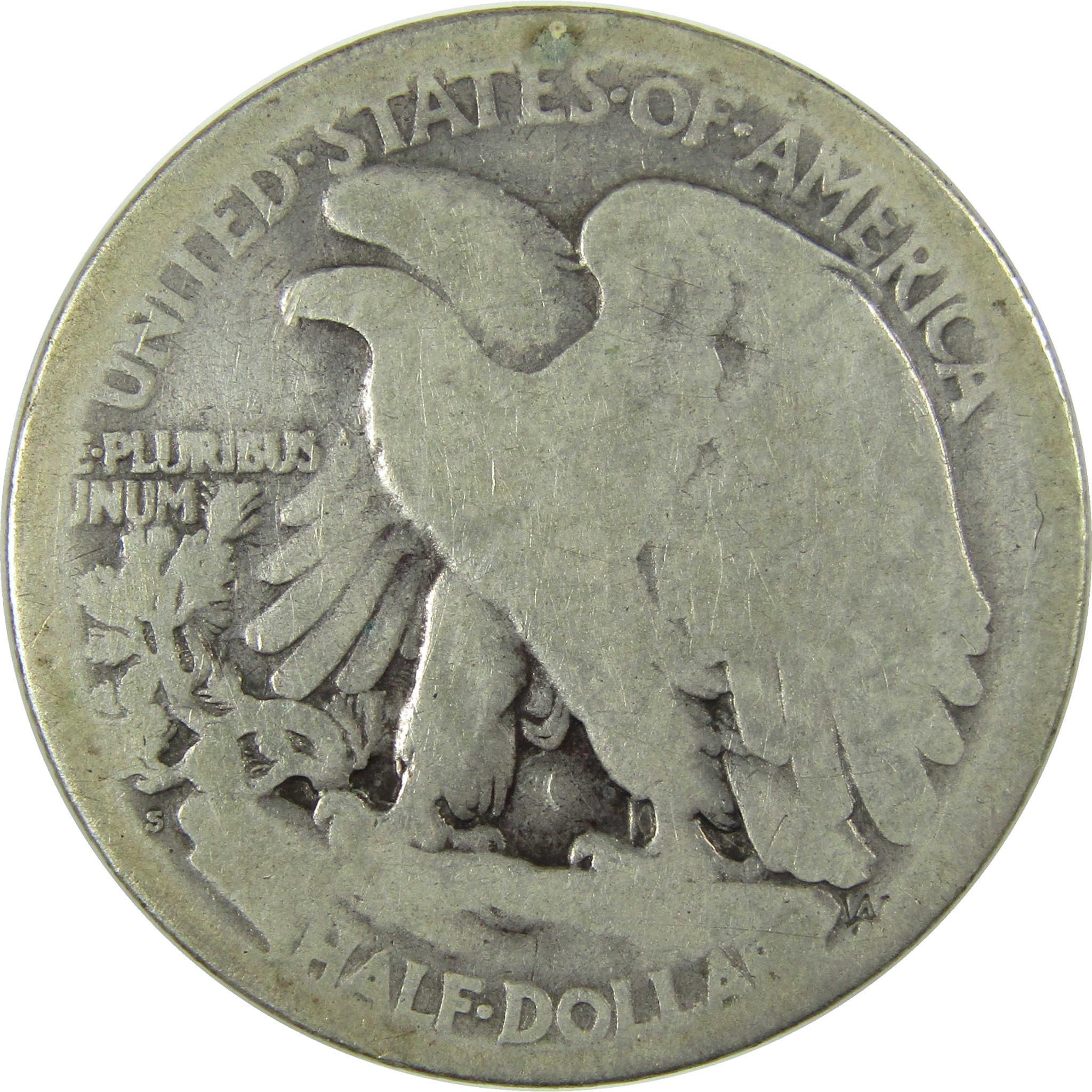 1921 S Liberty Walking Silver Half Dollar AG About Good SKU:I27819