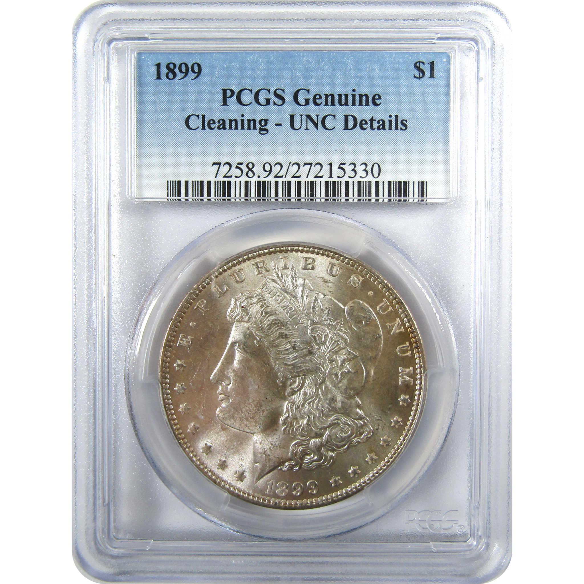 1899 Morgan Silver Dollar Uncirculated Details PCGS SKU:CP1045 - Morgan coin - Morgan silver dollar - Morgan silver dollar for sale - Profile Coins & Collectibles