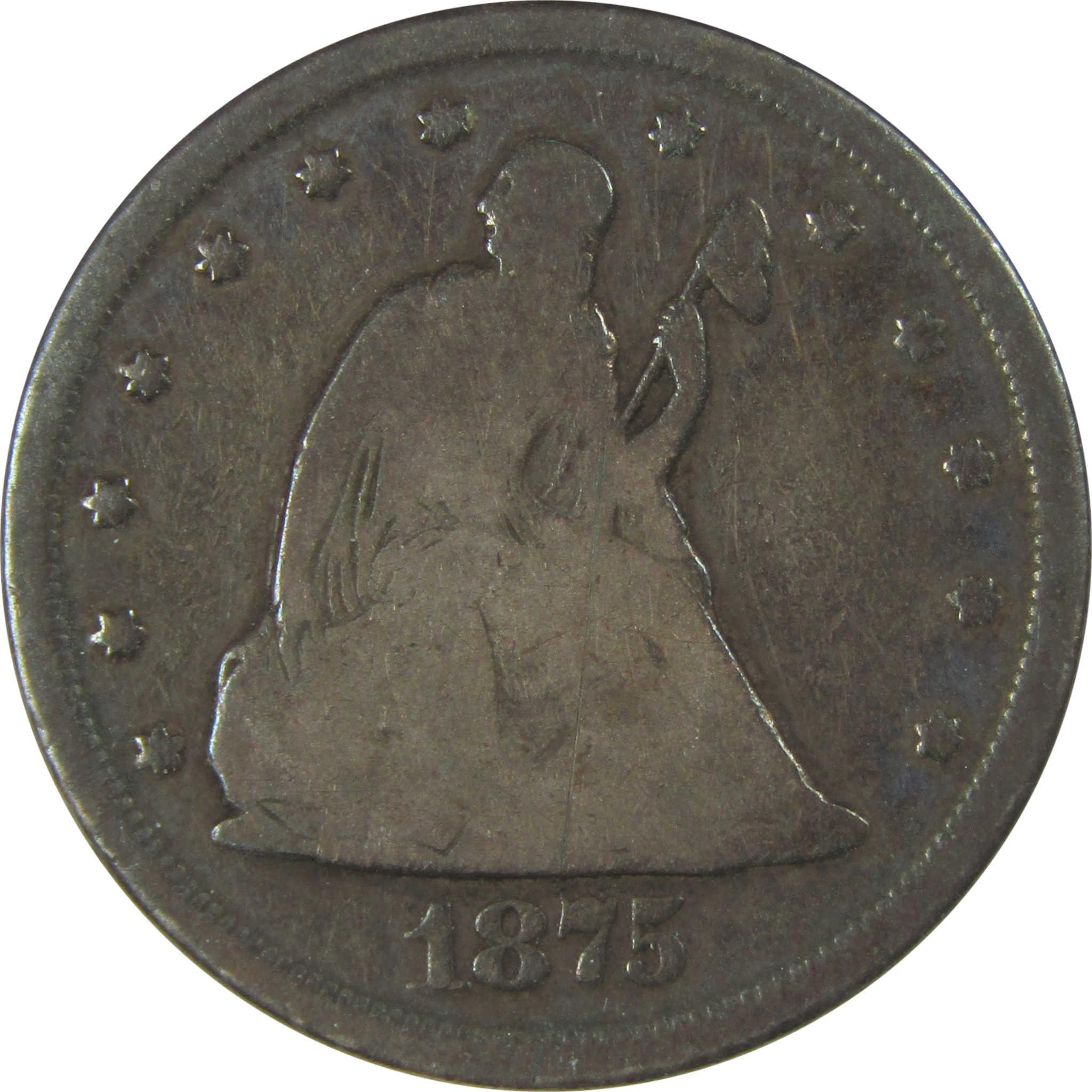 1875 CC Seated Liberty Silver Twenty Cent VG Very Good SKU:I24202