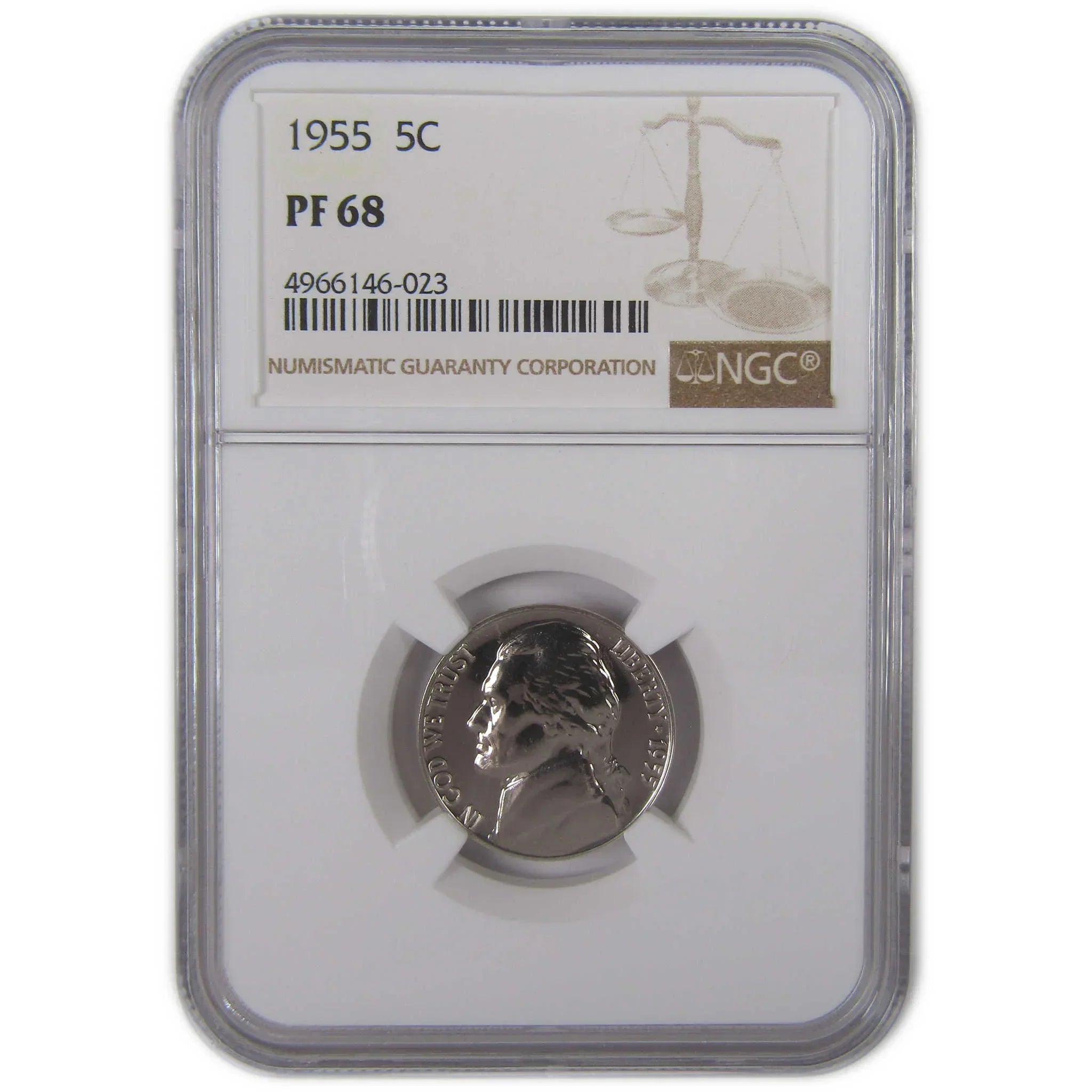 1955 Jefferson Nickel PF 68 NGC Proof 5c Coin SKU:CPC0156