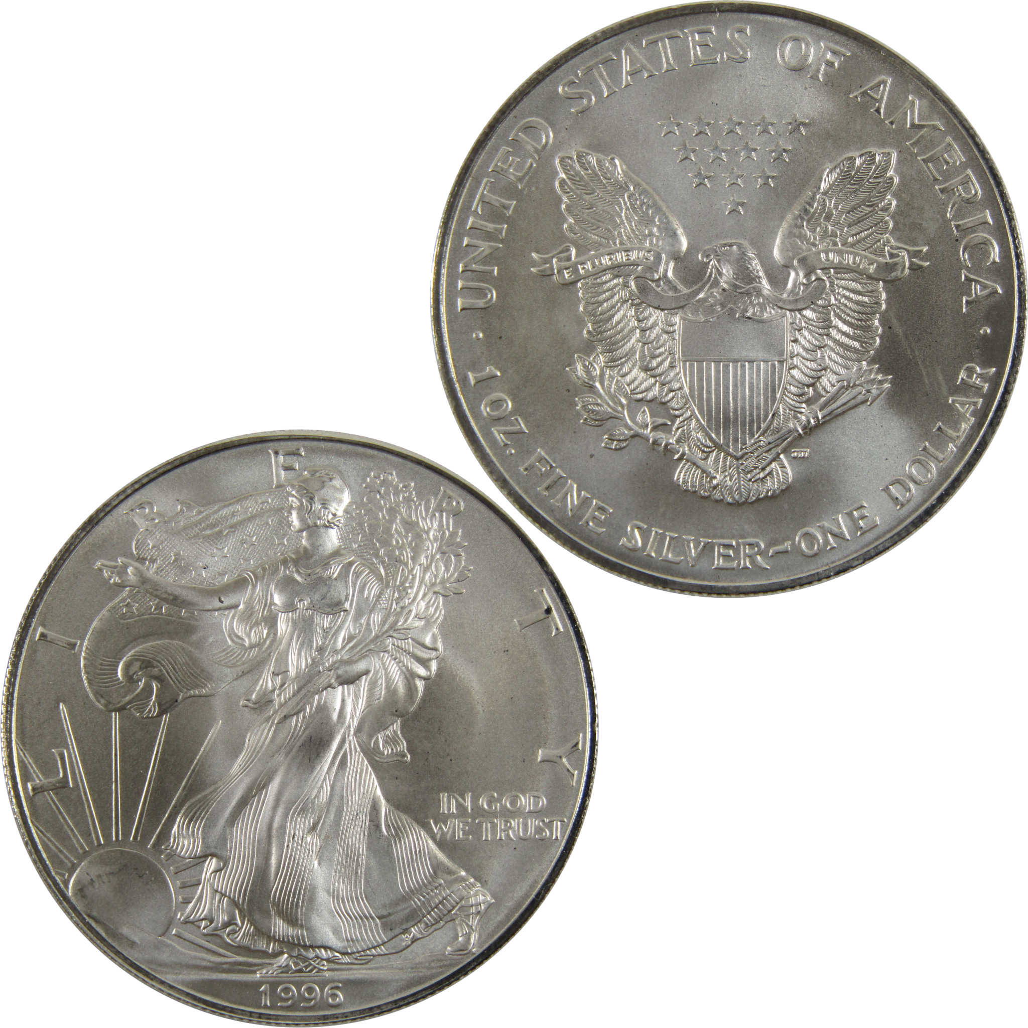 1996 American Eagle BU Uncirculated 1 oz .999 Silver Bullion $1 Coin