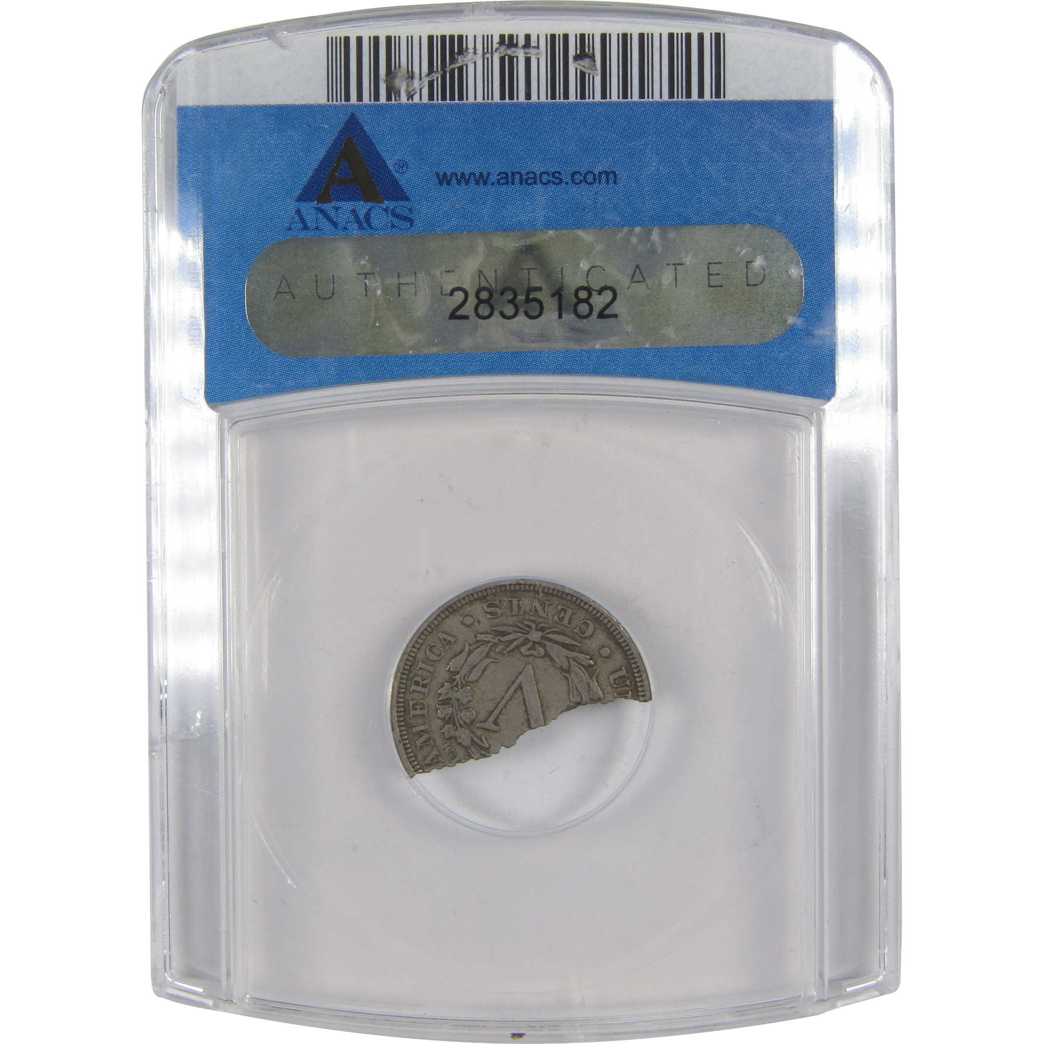 Liberty Head V Nickel VF 30 ANACS Broken After Strike SKU:I17640