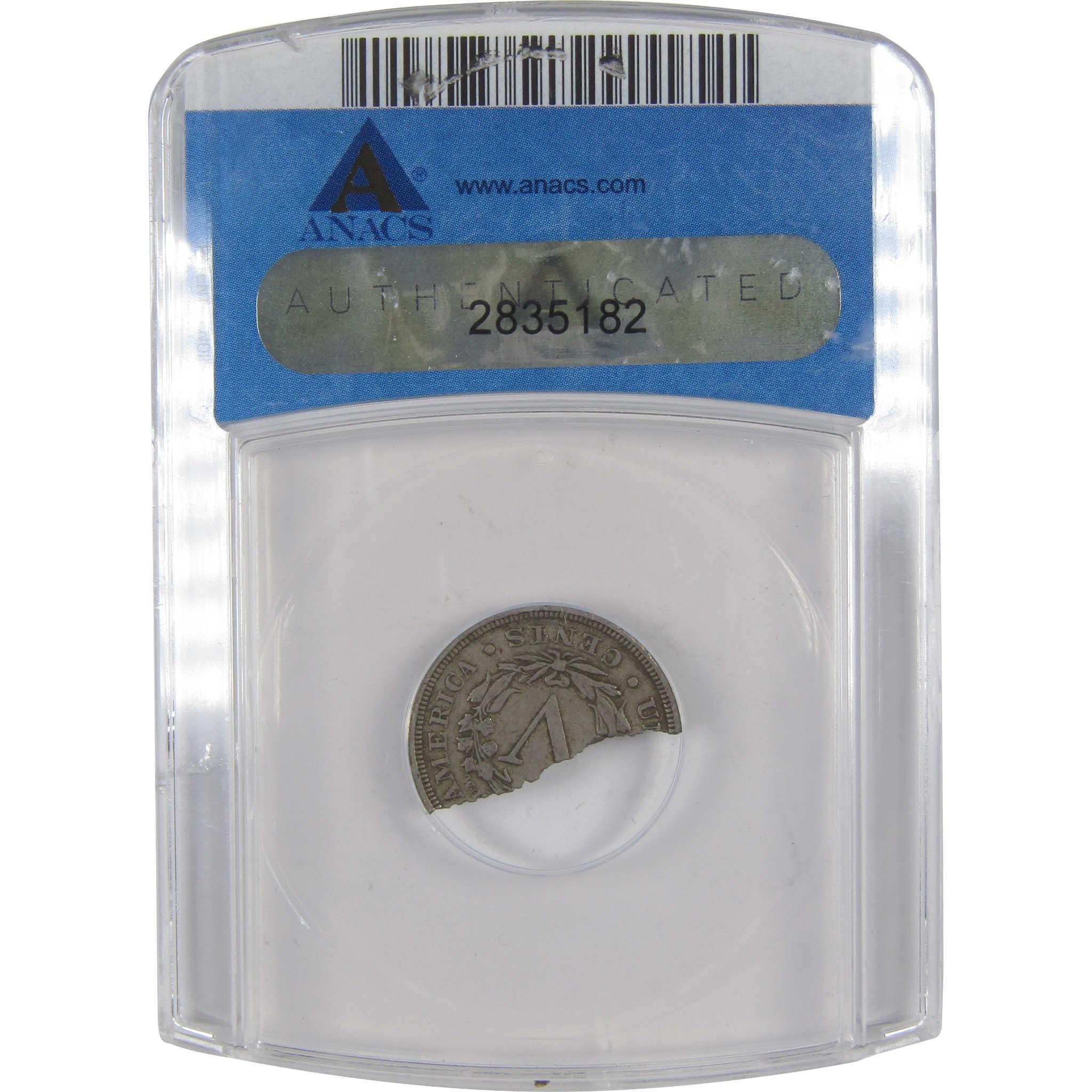 Liberty Head V Nickel VF 30 ANACS Broken After Strike SKU:I17640