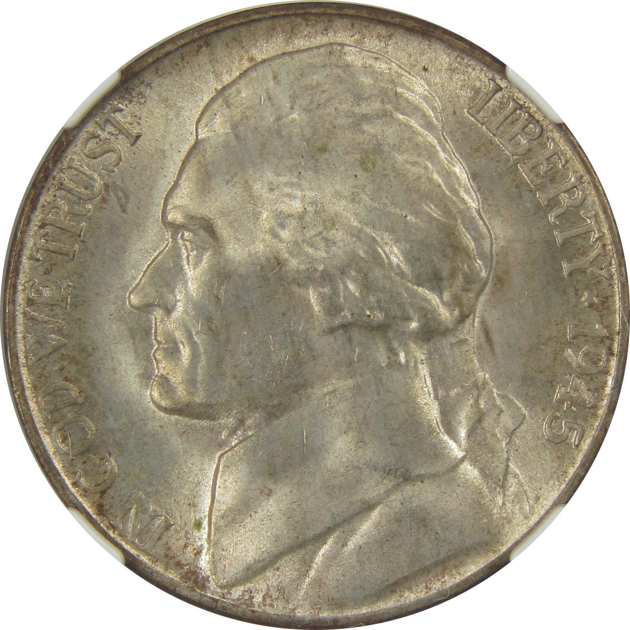 1945 D Jefferson Nickel MS 66 NGC Silver Bag Fragment SKU:I20312