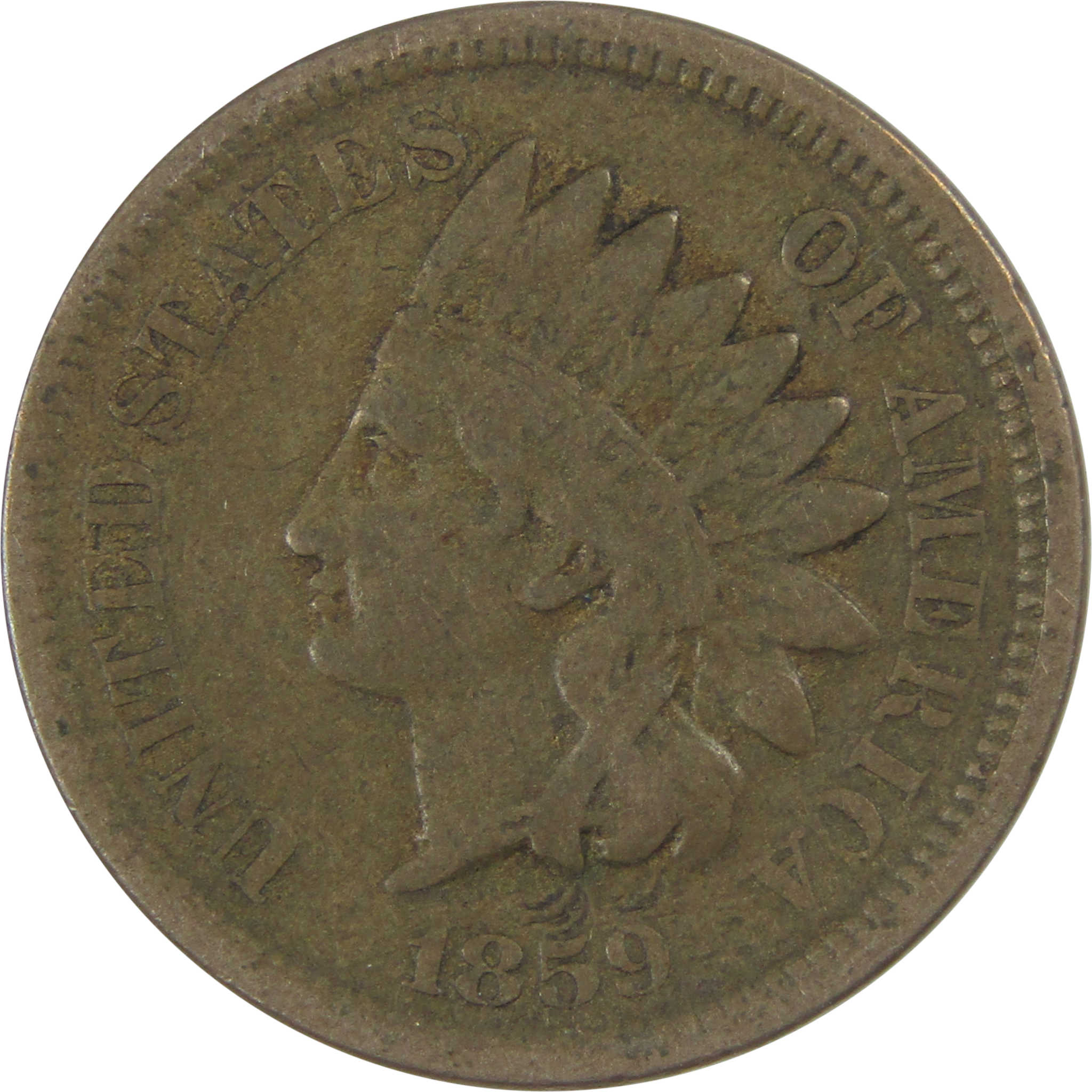 1859 Indian Head Cent VG Very Good Penny 1c Coin SKU:I24483