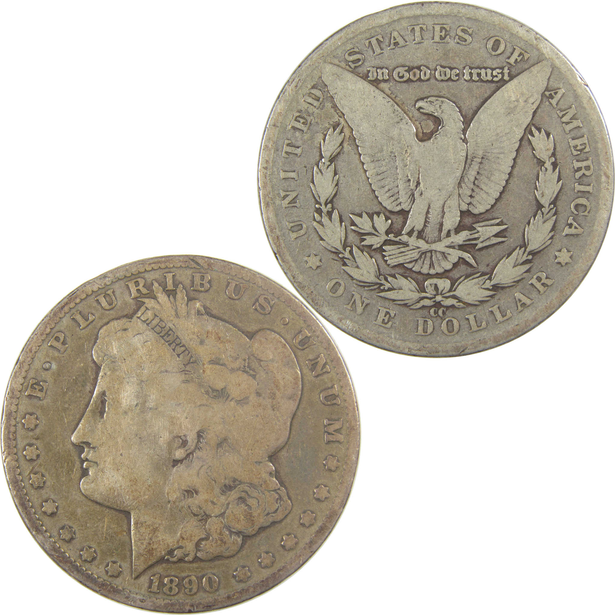 1890 CC Morgan Dollar VG Very Good Details Silver $1 Coin SKU:CPC0731 - Morgan coin - Morgan silver dollar - Morgan silver dollar for sale - Profile Coins & Collectibles