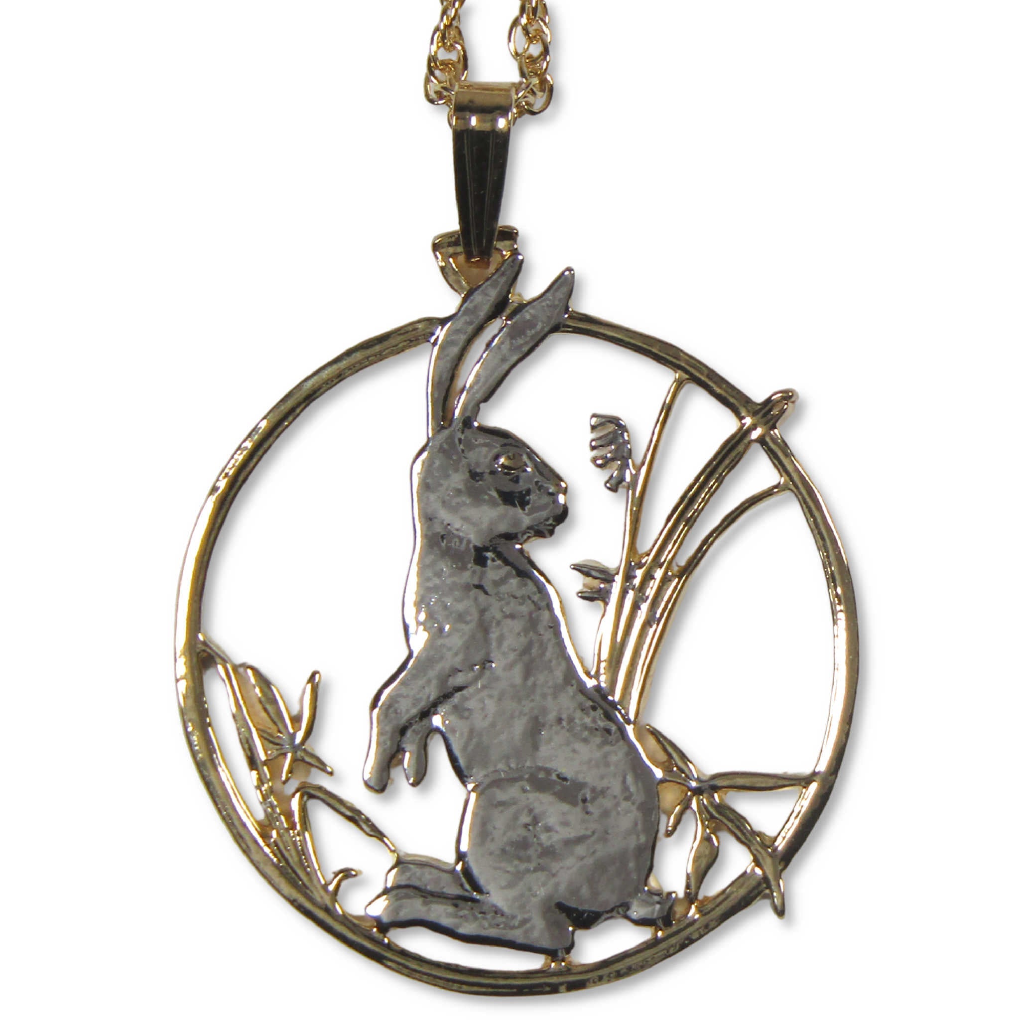 Year of the Rabbit Hand Cut Coin Necklace with Chain