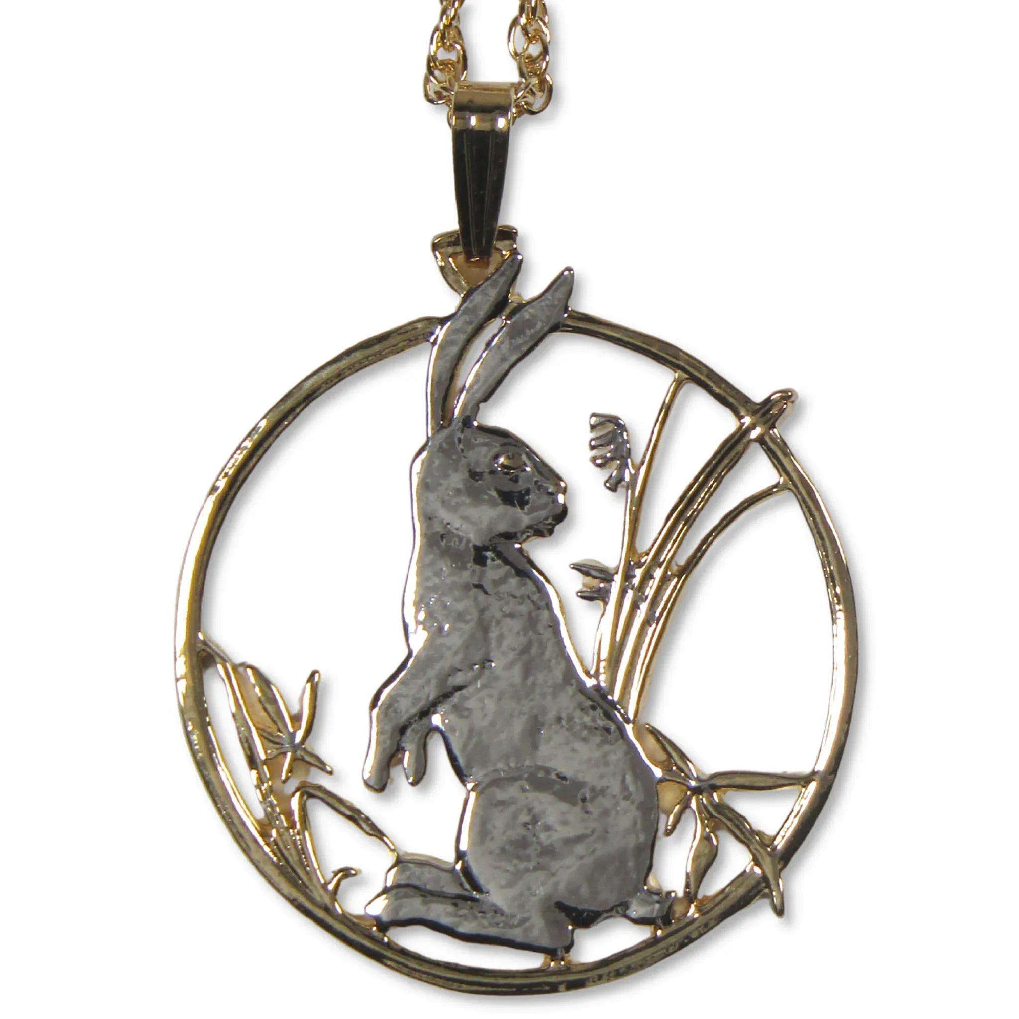 Year of the Rabbit Hand Cut Coin Necklace with Chain