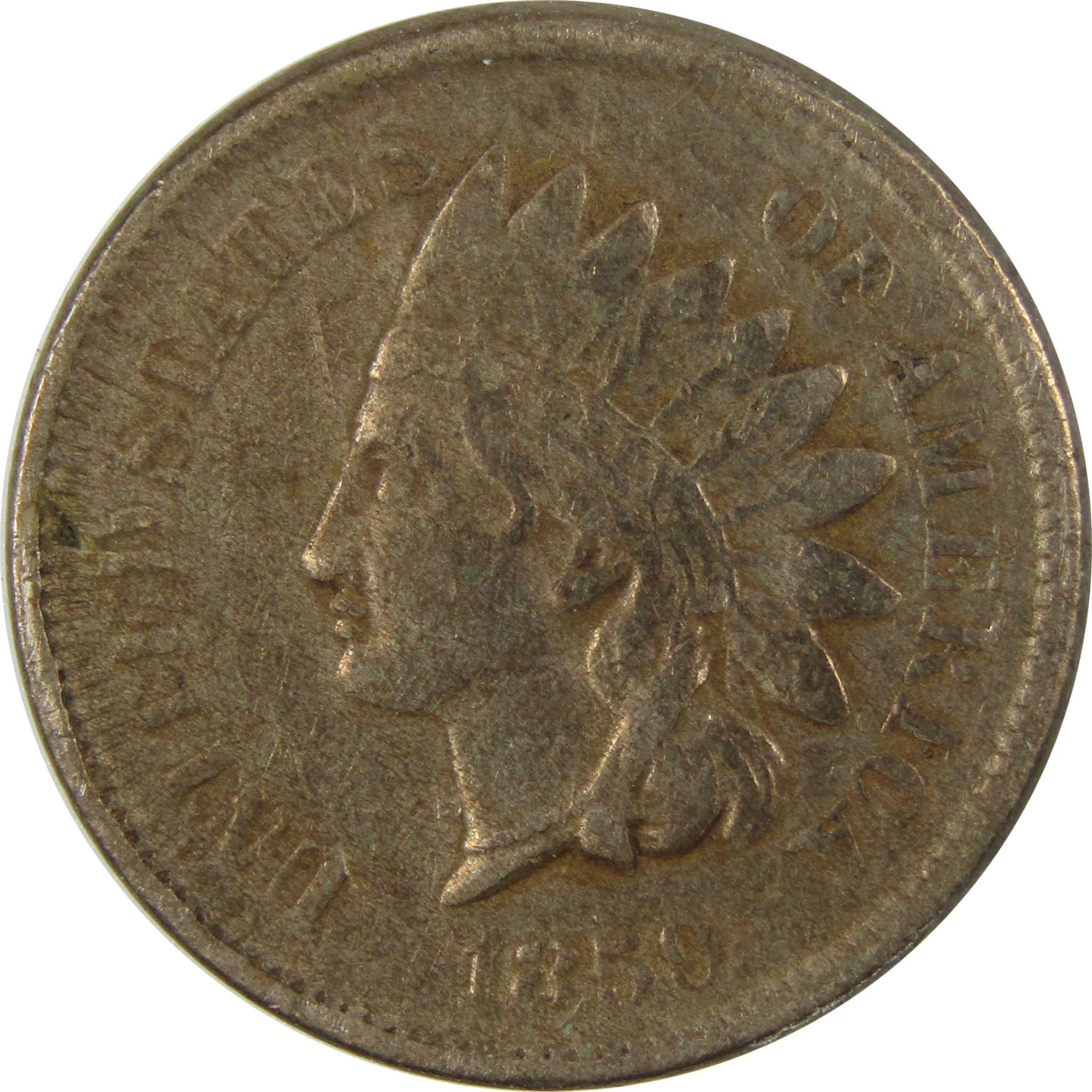 1859 Indian Head Cent VF Very Fine Details Penny 1c Coin SKU:CP1273