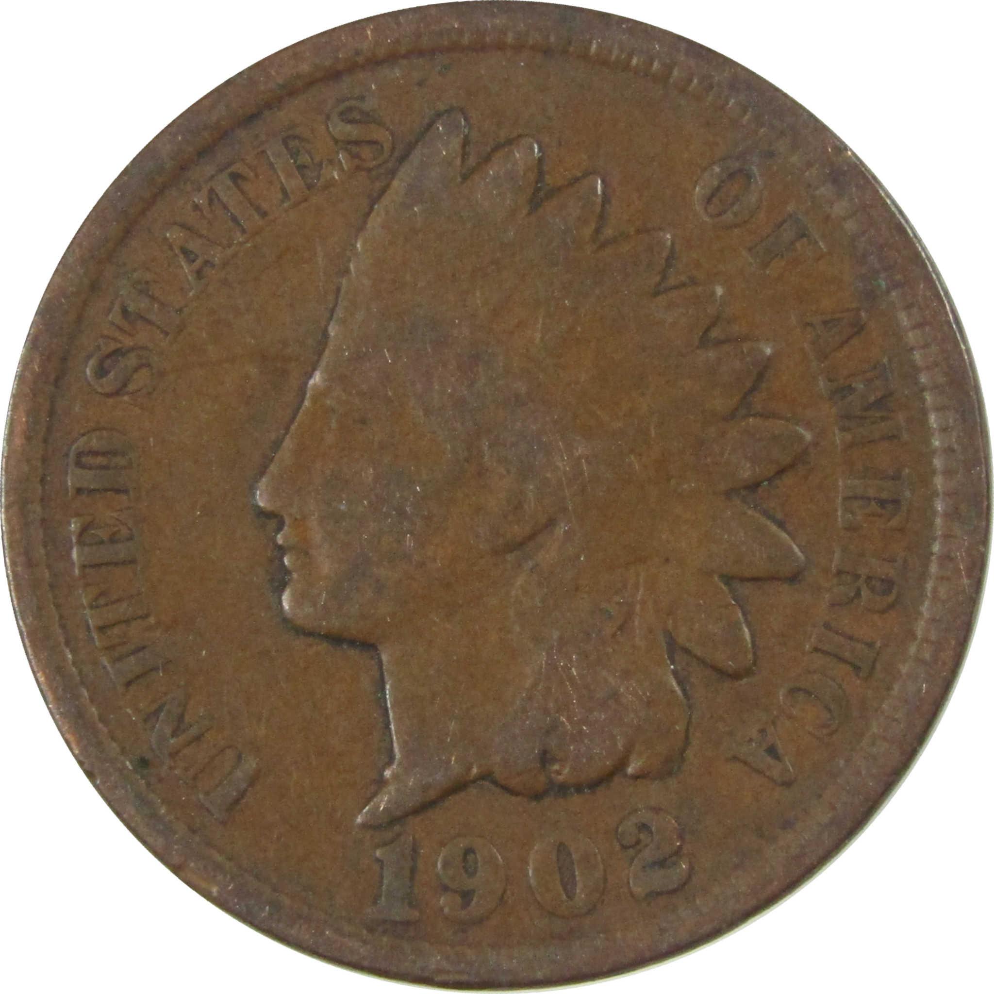 1902 Indian Head Cent G Good Penny 1c Coin SKU:I27055