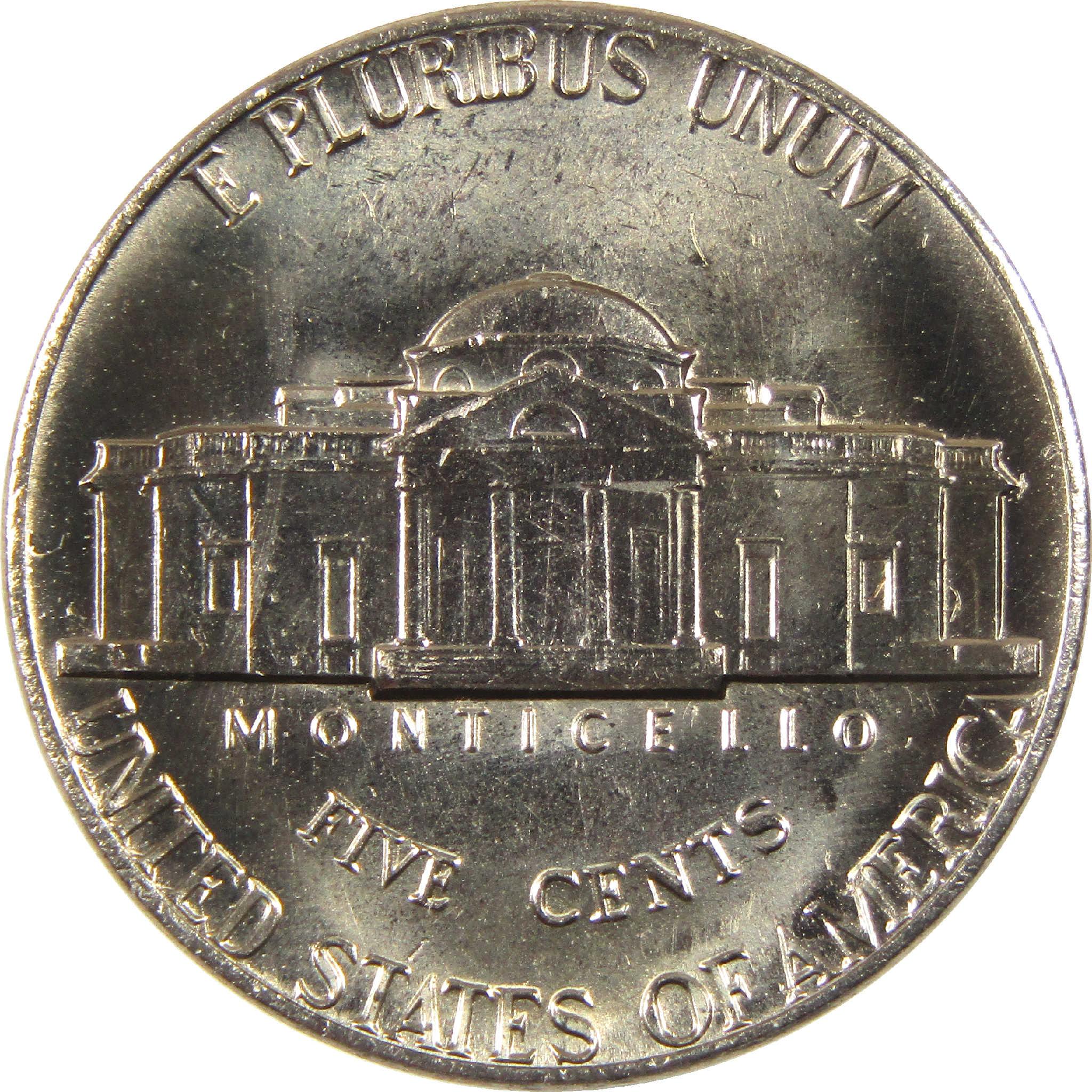 Reverse side of a US nickel coin showing Monticello, collectible five cents coin