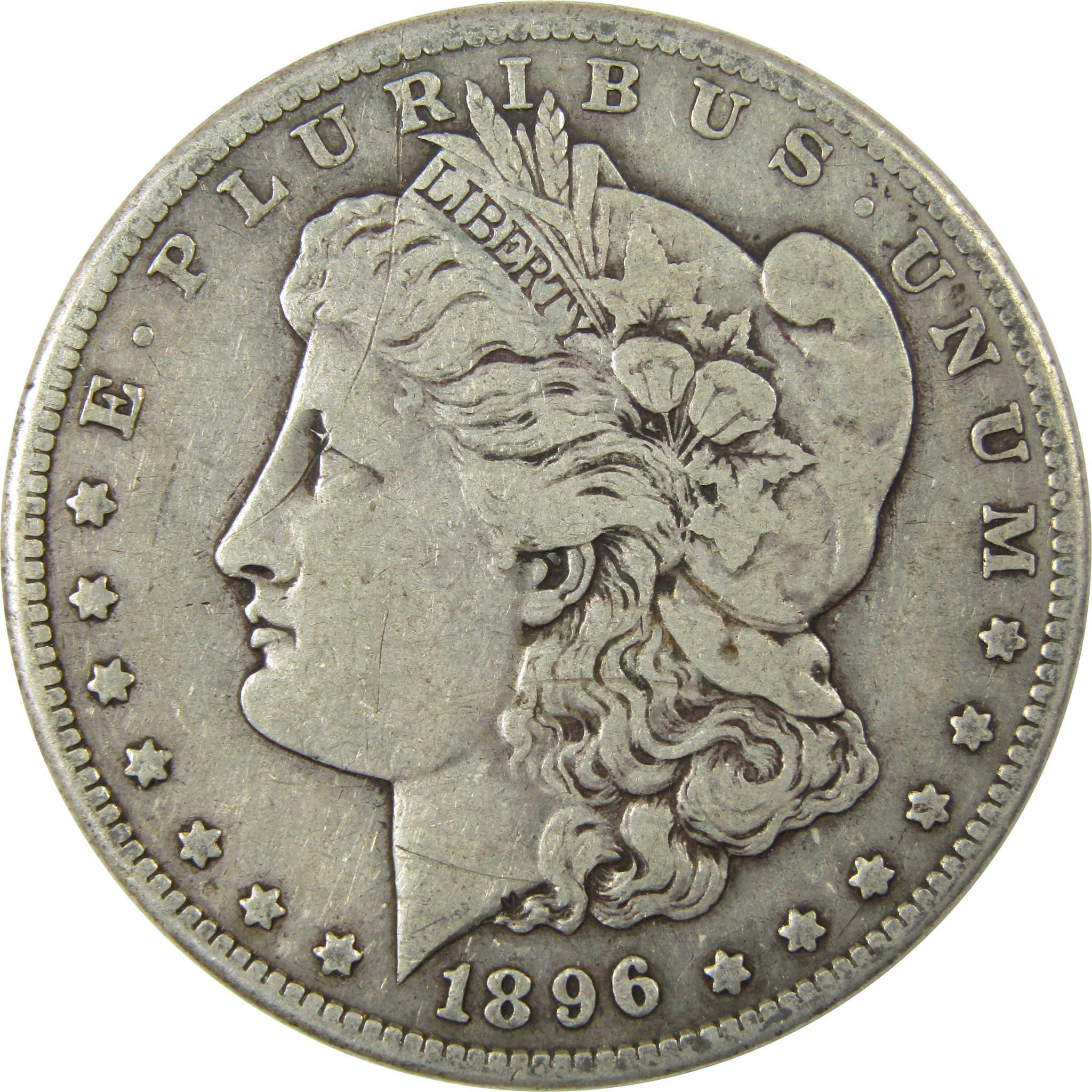 1896 S Morgan Silver Dollar F Fine Details $1 Coin SKU:I24727 - Morgan coin - Morgan silver dollar - Morgan silver dollar for sale - Profile Coins & Collectibles