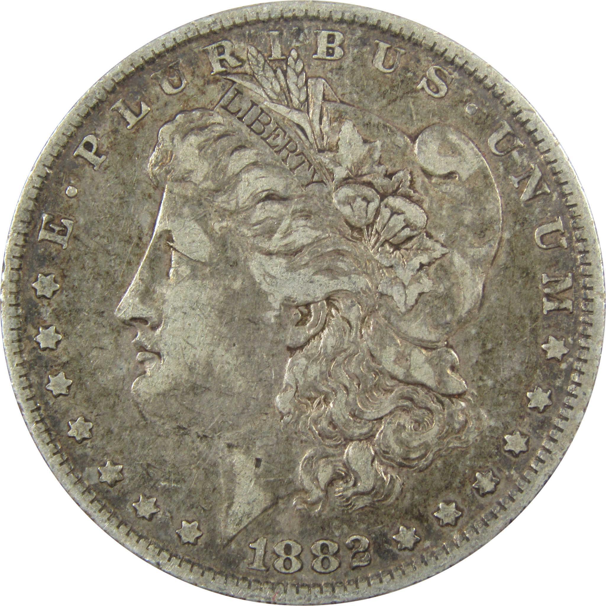 1882 O/S Morgan Silver Dollar VF Very Fine $1 Coin SKU:I25367 - Morgan coin - Morgan silver dollar - Morgan silver dollar for sale - Profile Coins & Collectibles