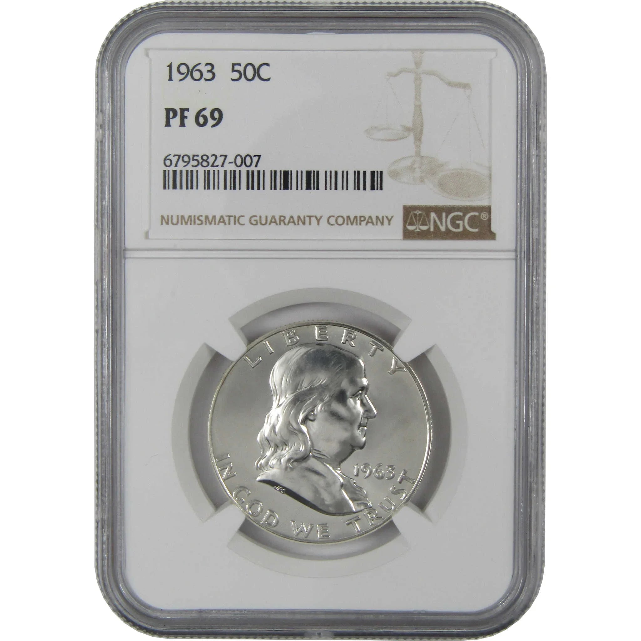 1963 Franklin Silver Half Dollar PF 69 NGC Proof 50c Coin SKU:I27431