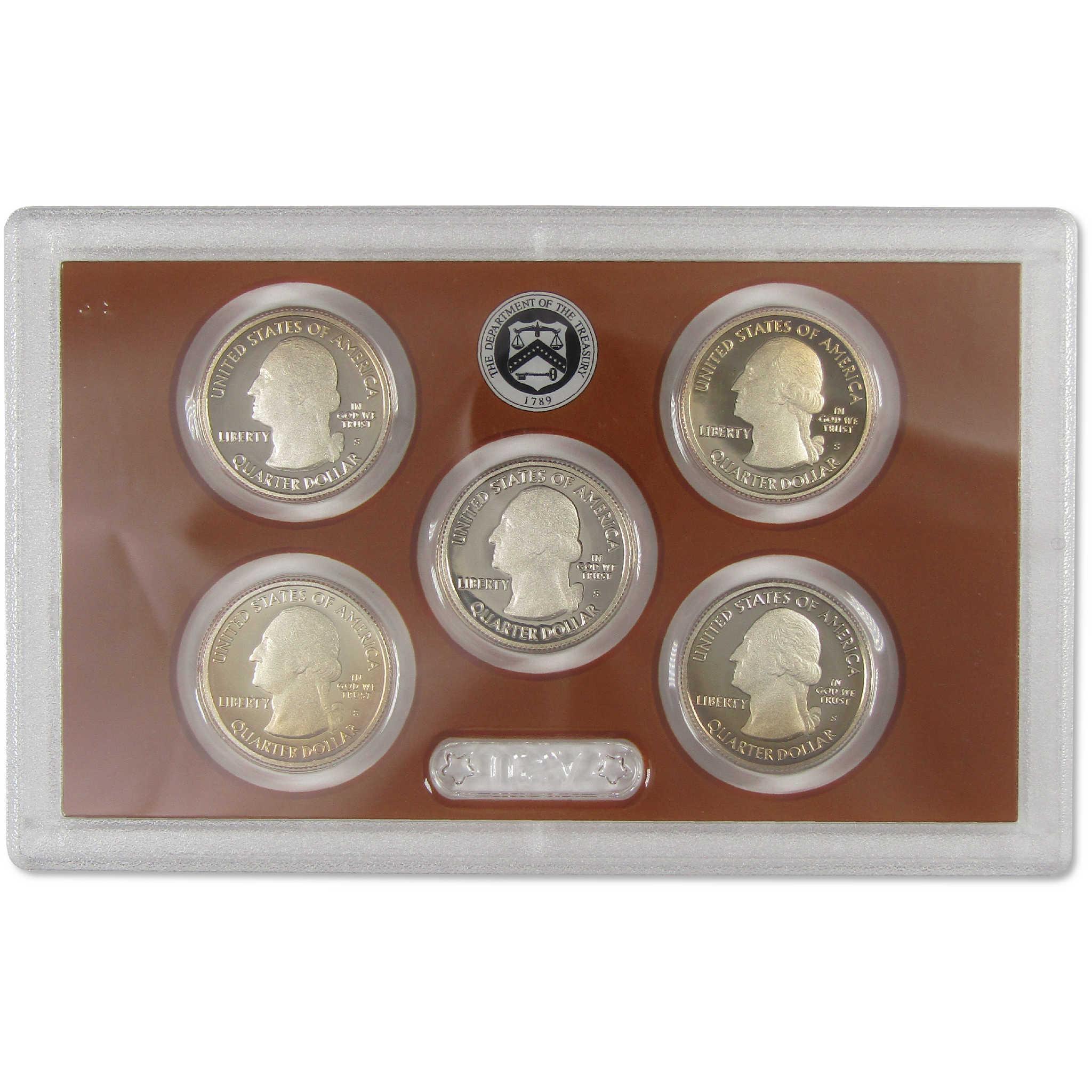 2015 America the Beautiful Quarter Clad Proof Set U.S. Mint OGP COA