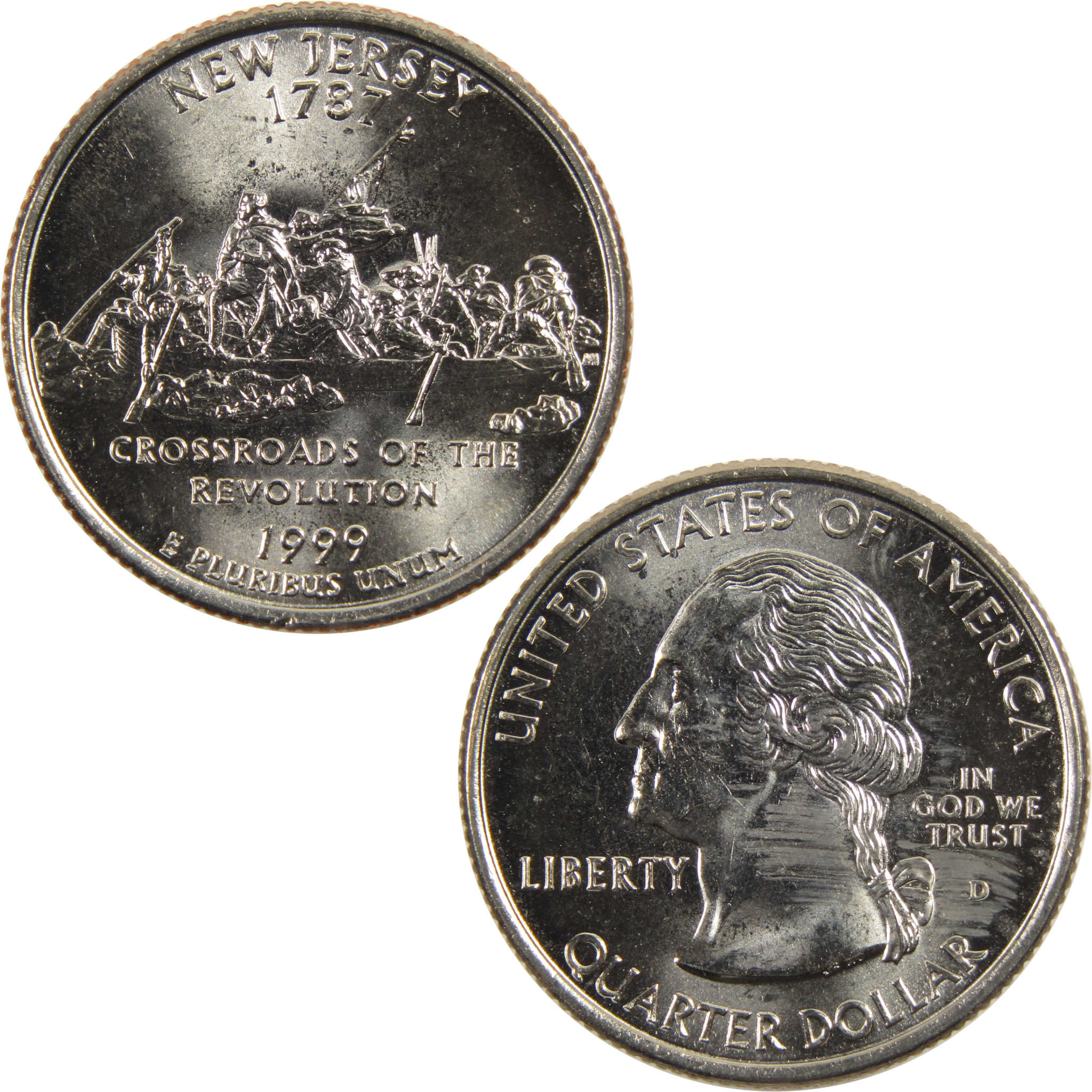 1999 D New Jersey State Quarter BU Uncirculated Clad 25c Coin