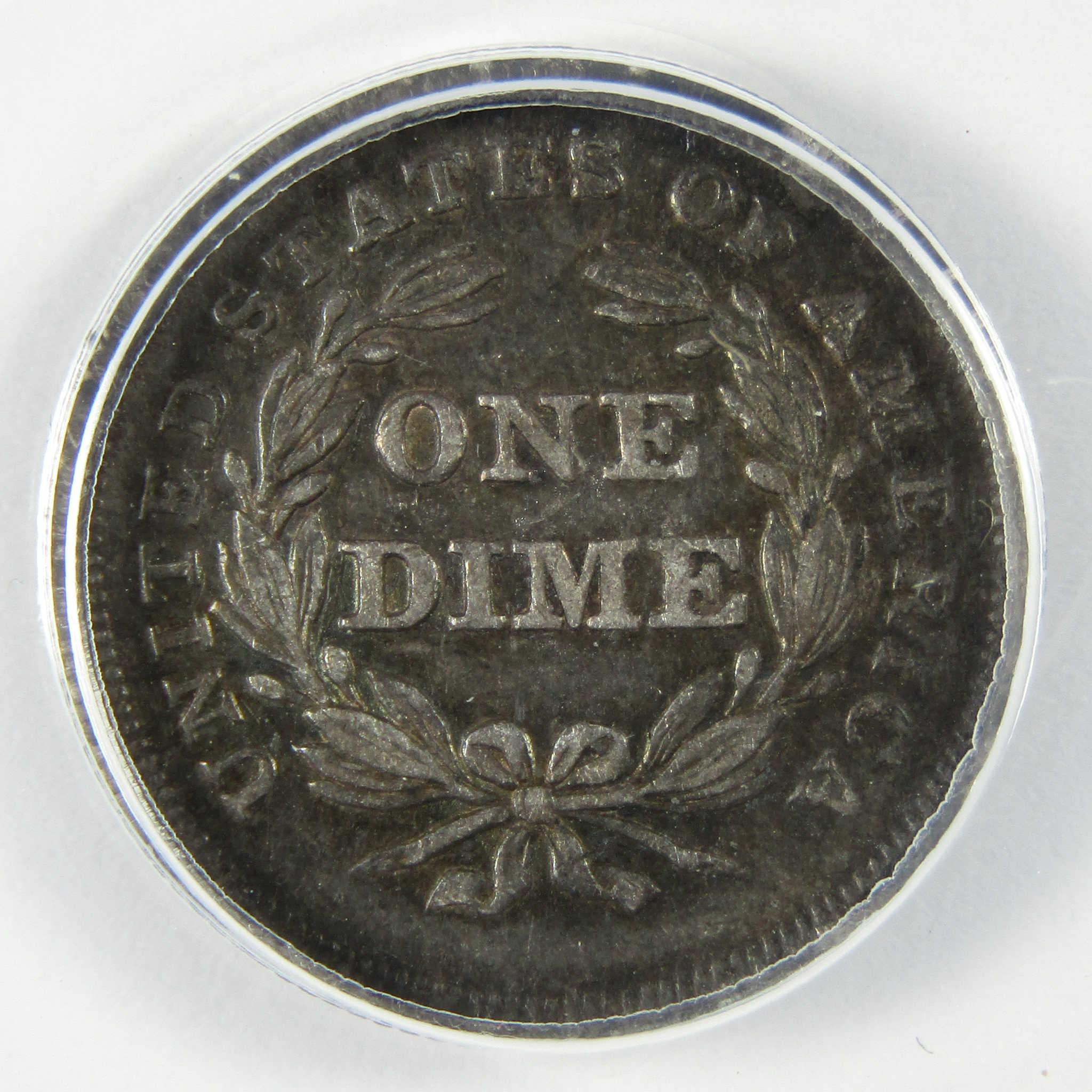 1838 Large Stars Seated Liberty Silver Dime EF 40 ANACS SKU:CP805