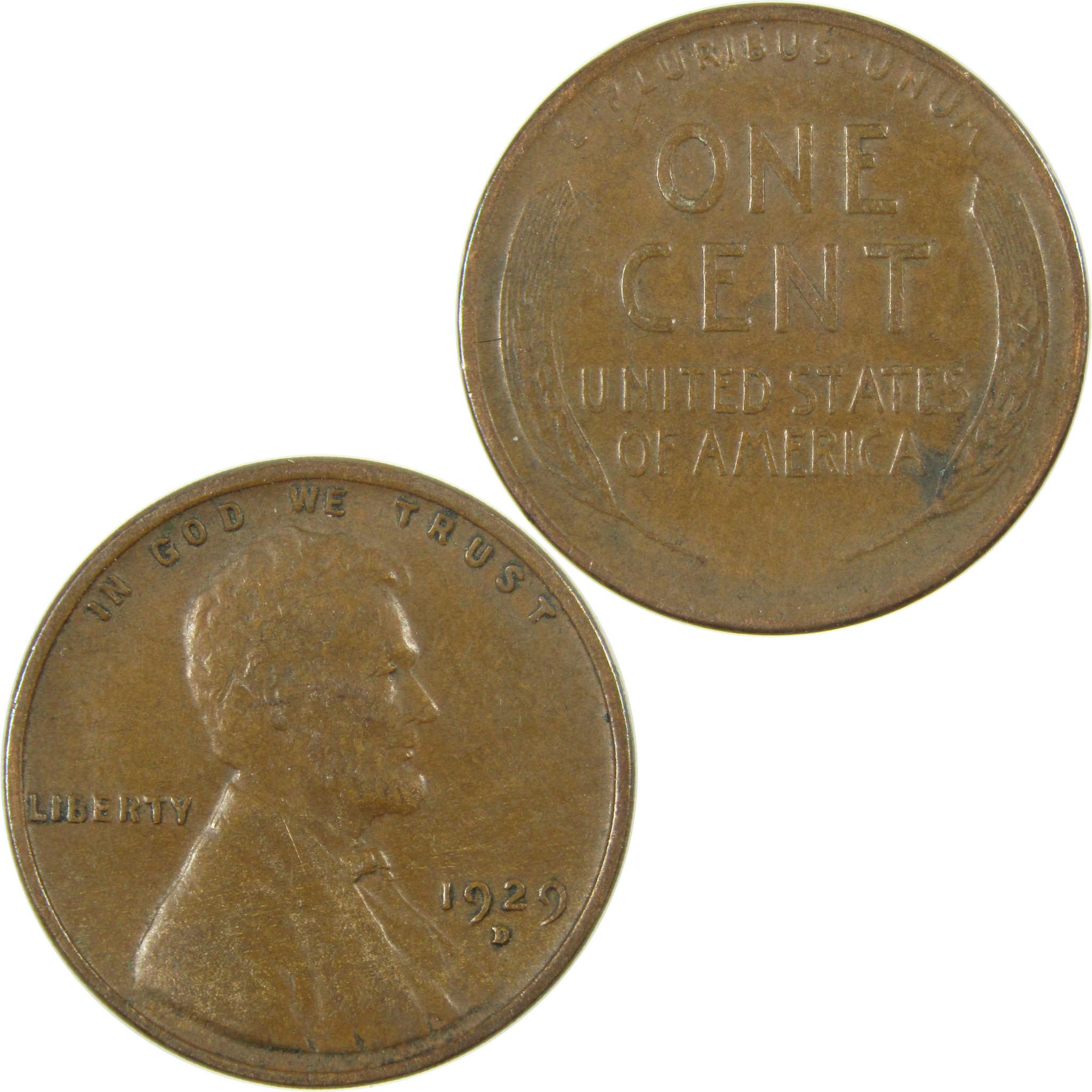 1929 D Lincoln Wheat Cent VF Very Fine Penny 1c Coin SKU:I27272