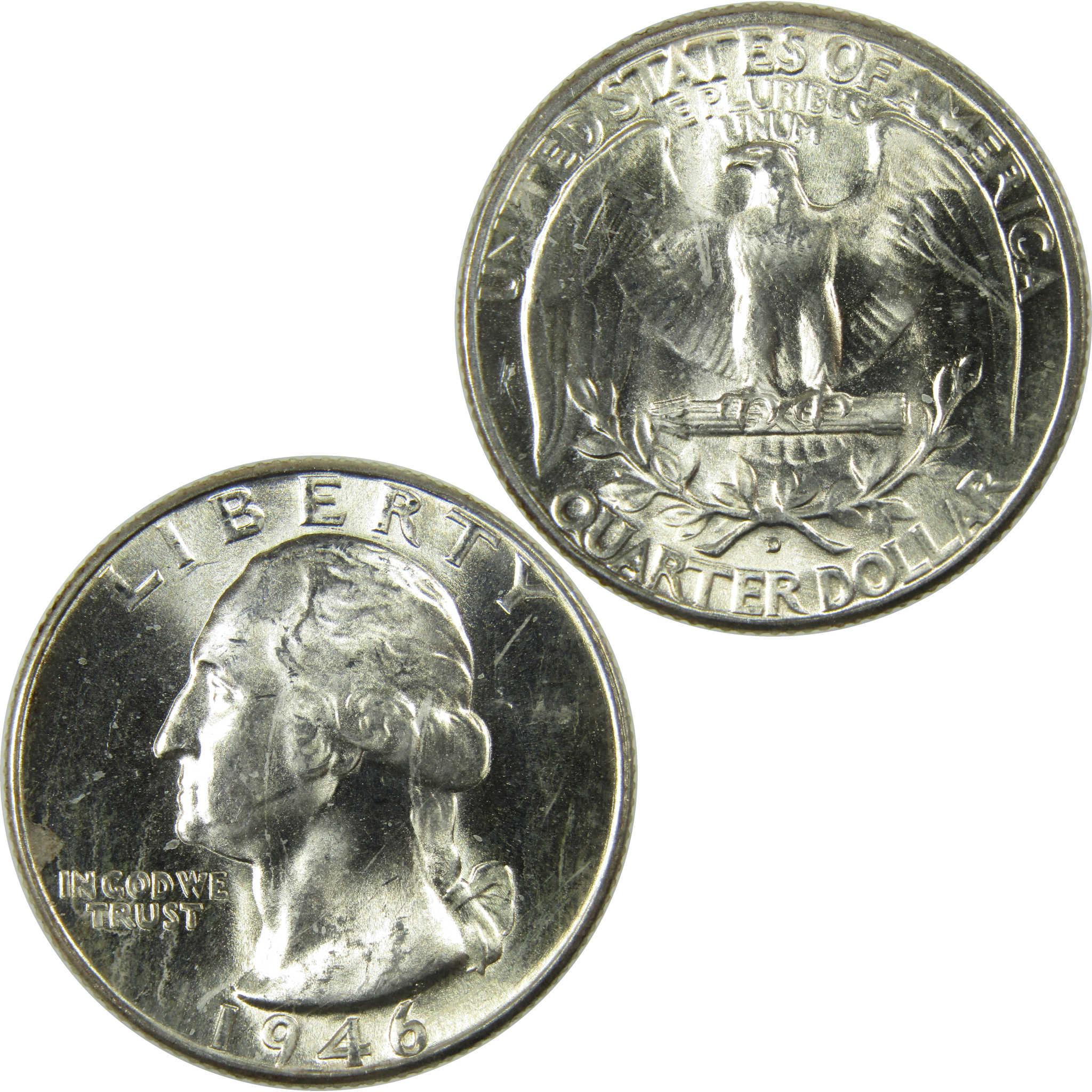 1946 D Washington Silver Quarter Uncirculated Mint State SKU:I27831