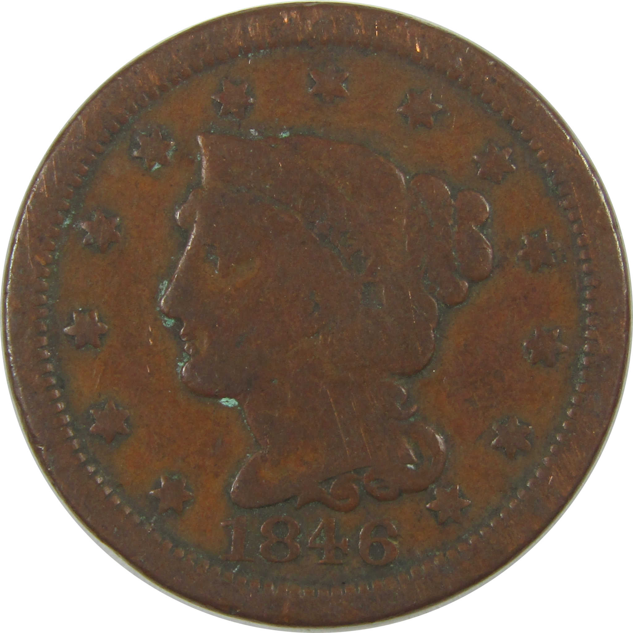 1846 Small Date Braided Hair Large Cent VG Very Good SKU:CPC0758
