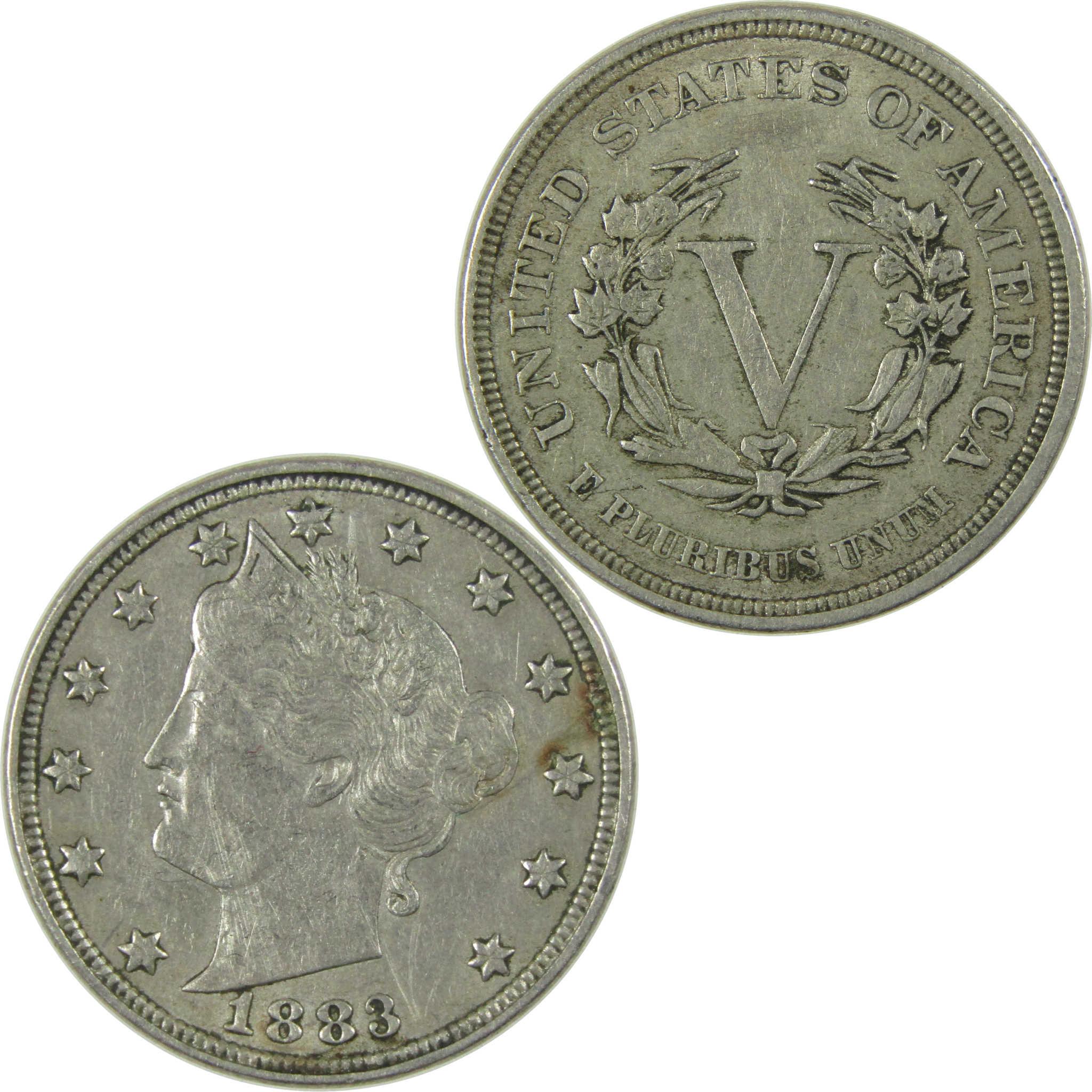 1883 No Cents Liberty Head V Nickel XF EF Extremely Fine SKU:I27233