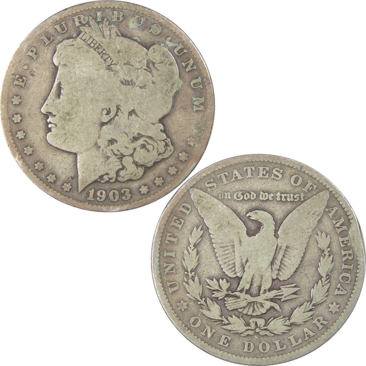 1903 S Morgan Silver Dollar G Good $1 Coin Collectible SKU:I24211 - Morgan coin - Morgan silver dollar - Morgan silver dollar for sale - Profile Coins & Collectibles
