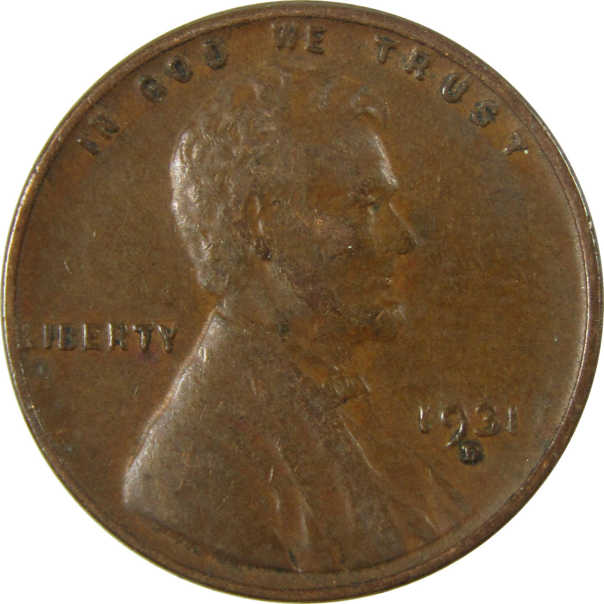 1931 D Lincoln Wheat Cent XF EF Extremely Fine Penny SKU:I27135