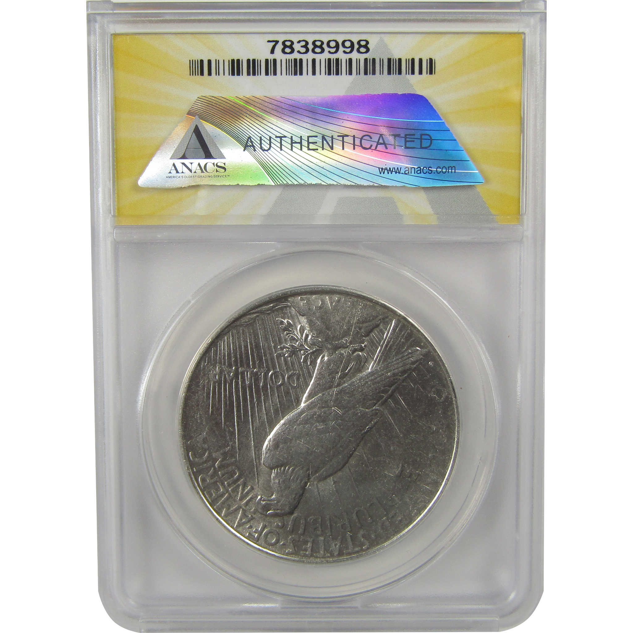 1923 D Peace Dollar AU 50 Details ANACS Silver $1 Coin SKU:I22368