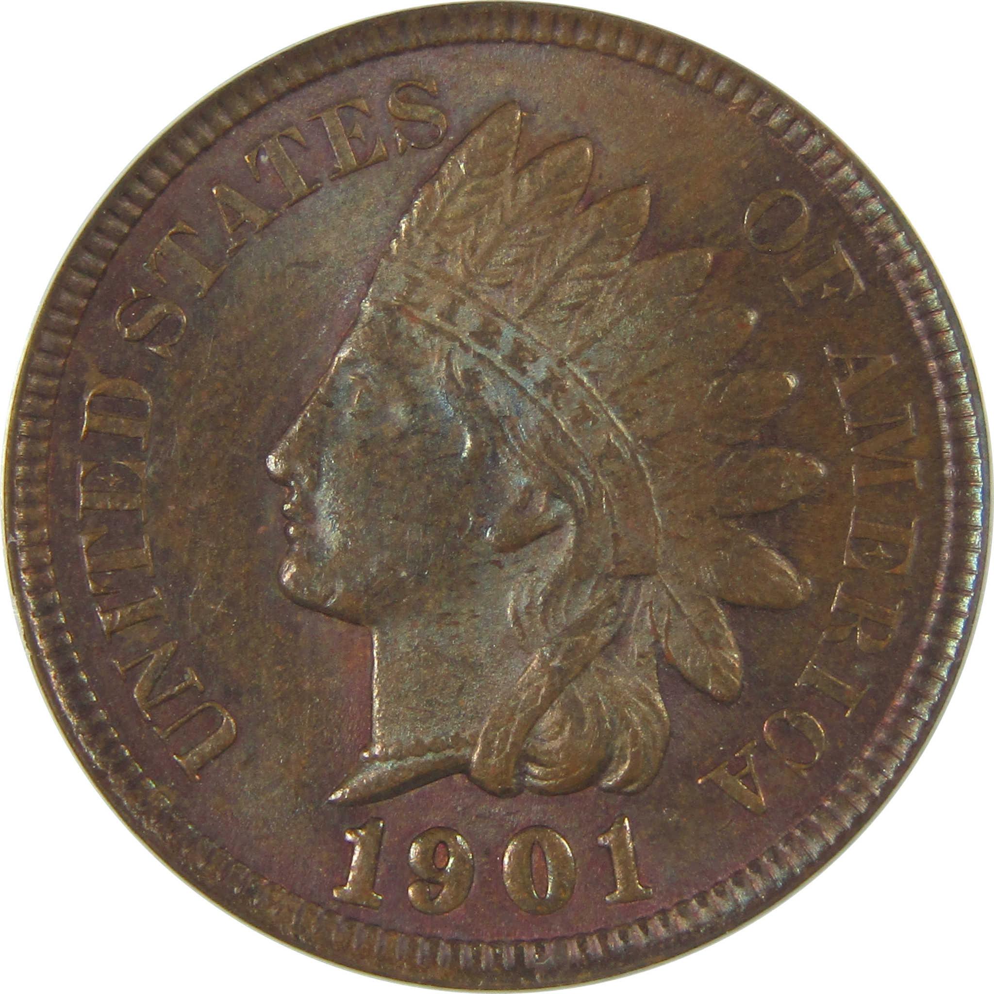 1901 Indian Head Cent MS 62 BN ANACS Penny Uncirculated SKU:I23008