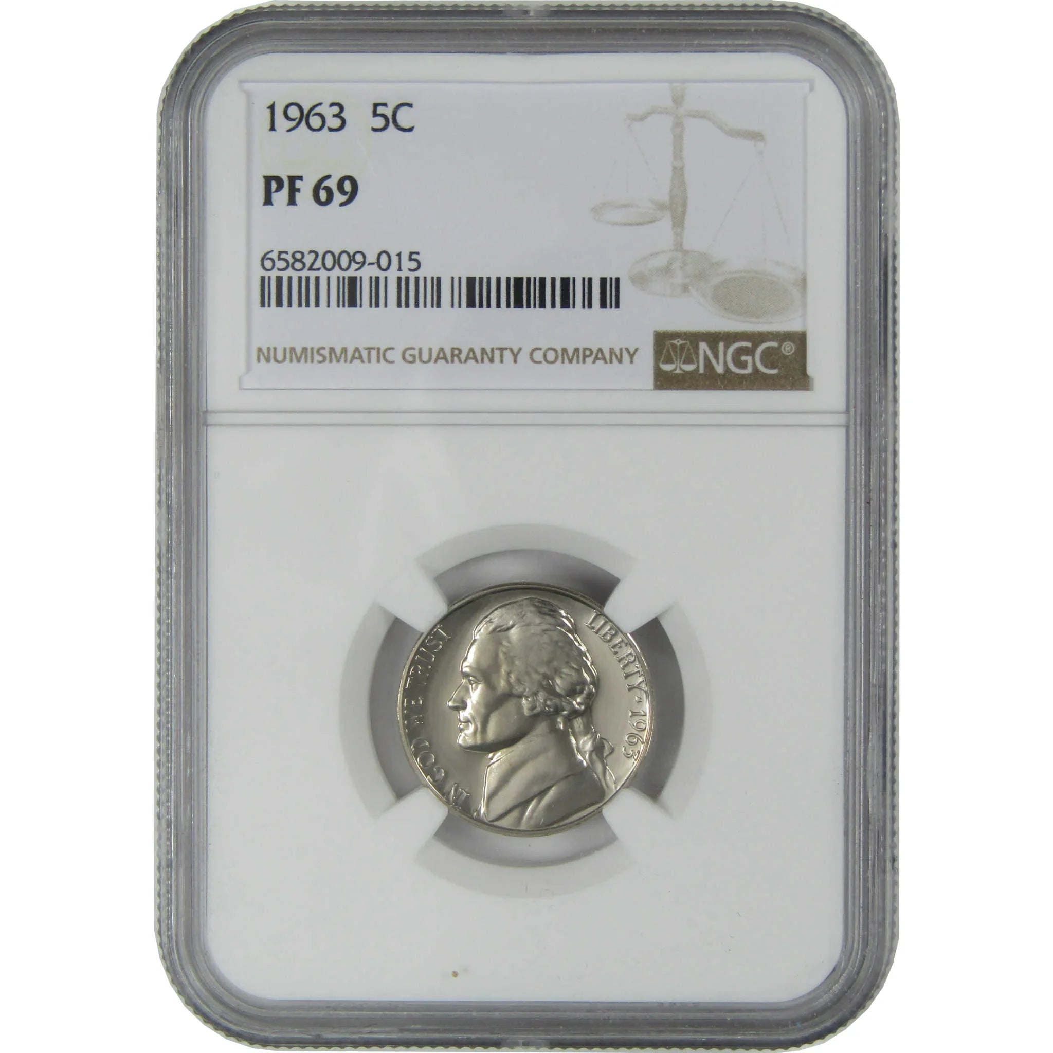 1963 Jefferson Nickel PF 69 NGC Proof 5c Coin Collectible SKU:I27331