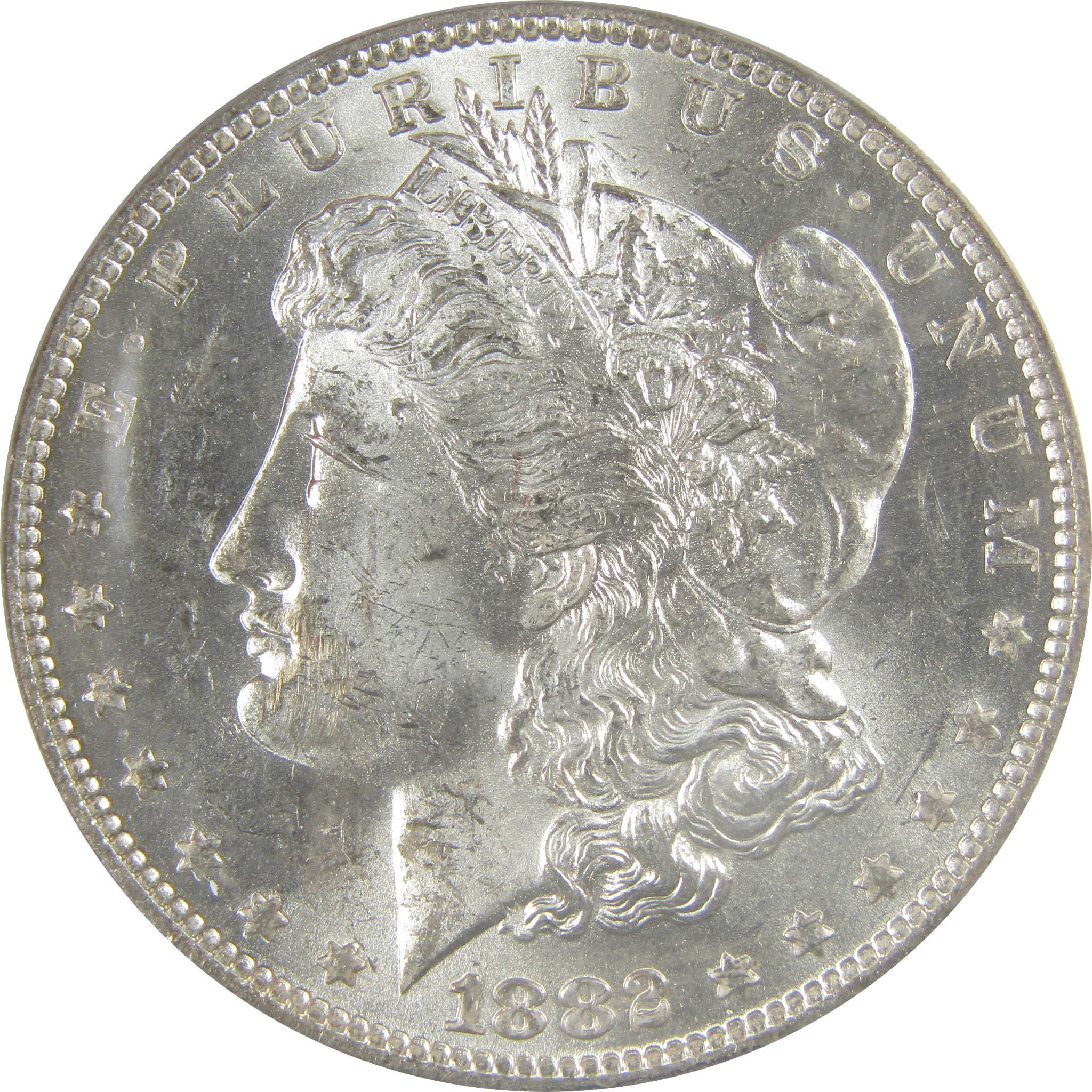 1882 O/S VAM-4 Recessed Top 100 Morgan Dollar MS 62 ANACS SKU:I21948 - Morgan coin - Morgan silver dollar - Morgan silver dollar for sale - Profile Coins & Collectibles