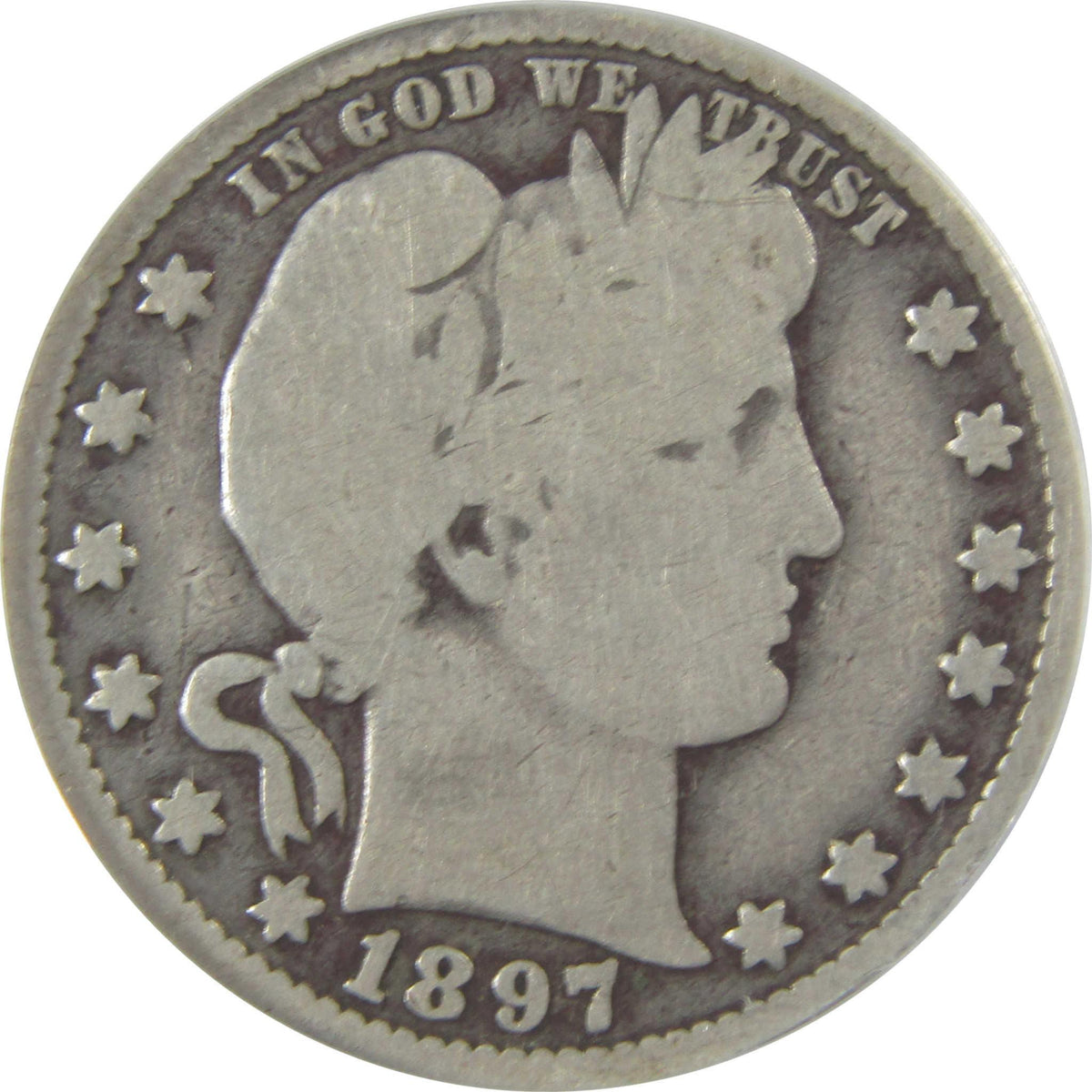 1897 O Barber Silver Quarter G 6 Details ANACS 25c Coin SKU:I25440
