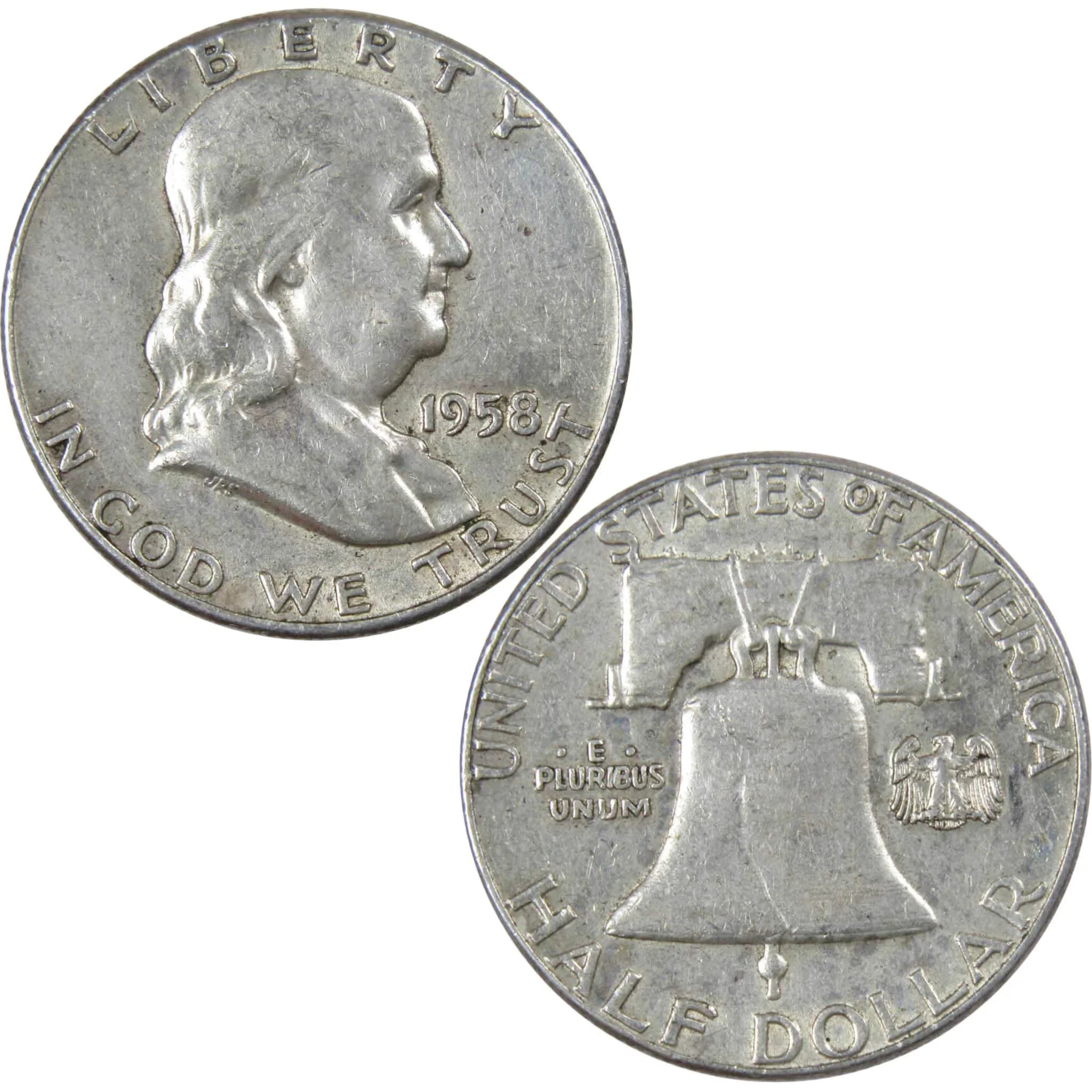 1958 Franklin Half Dollar XF EF Extremely Fine Silver 50c Coin