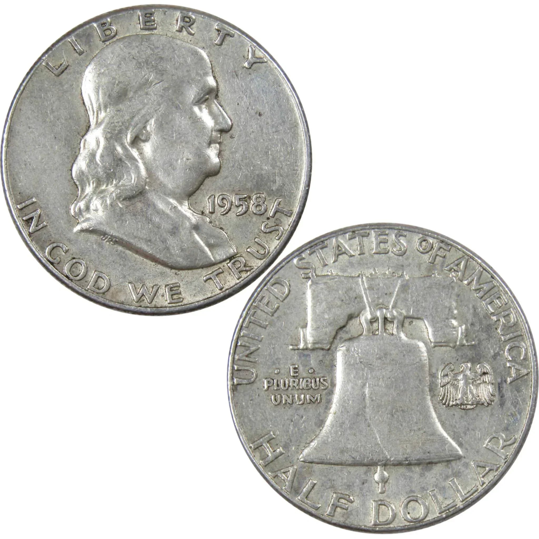 1958 Franklin Half Dollar XF EF Extremely Fine Silver 50c Coin