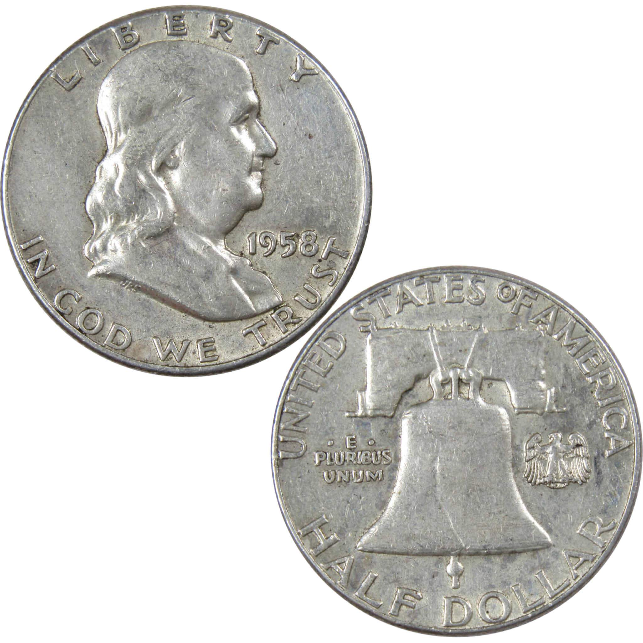 1958 Franklin Half Dollar XF EF Extremely Fine Silver 50c Coin