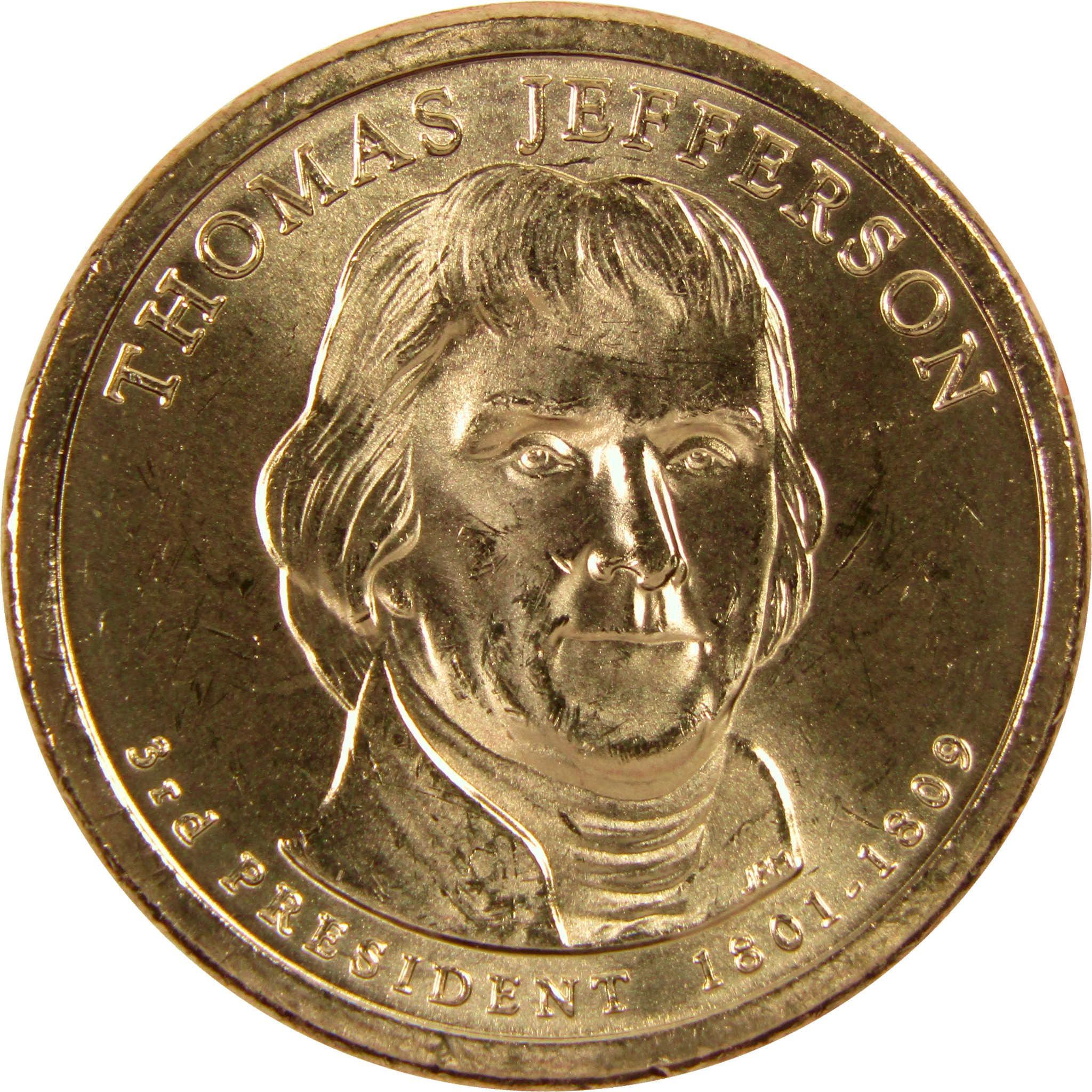 2007 P Thomas Jefferson Presidential Dollar BU Uncirculated $1 Coin