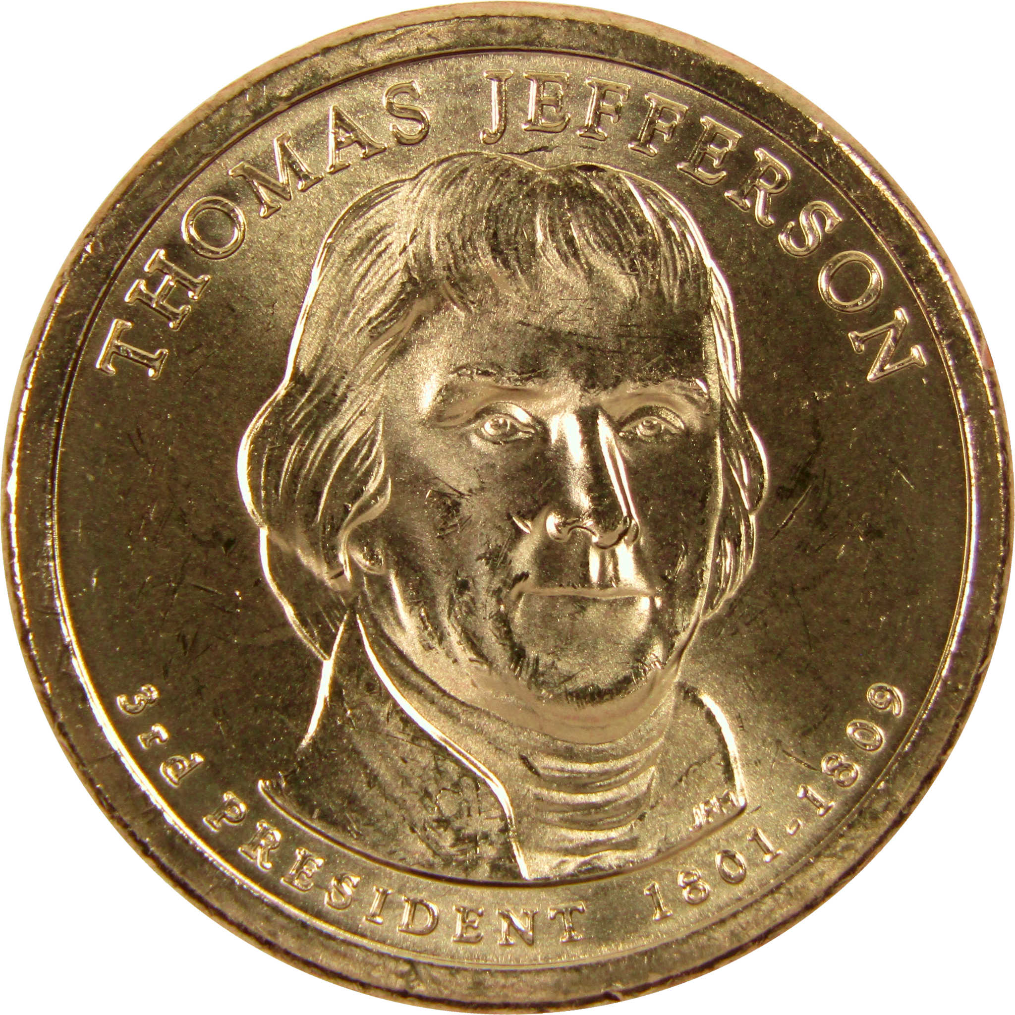 2007 P Thomas Jefferson Presidential Dollar BU Uncirculated $1 Coin