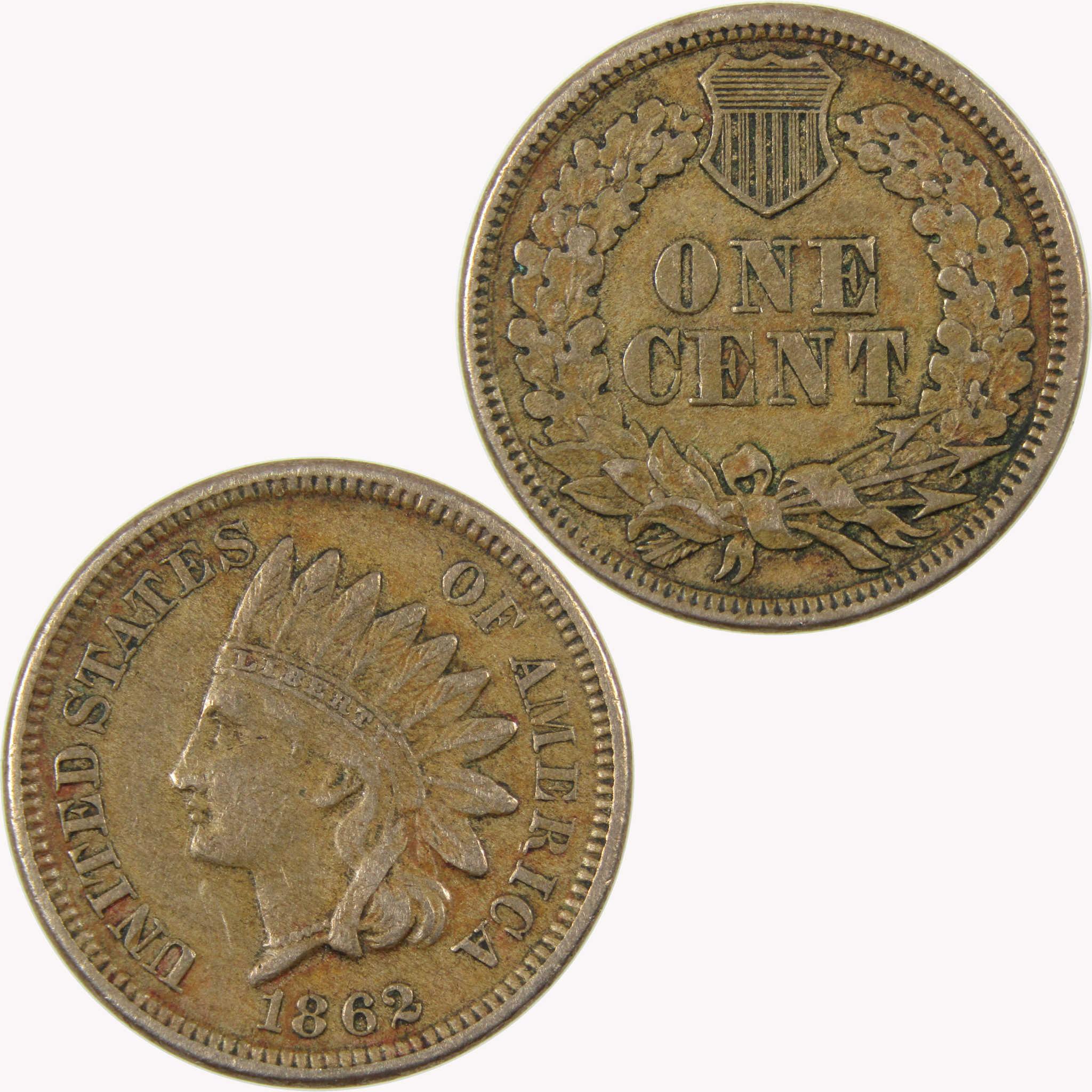 1862 Indian Head Cent VF/XF Very Fine / Extremely Fine SKU:CP1091