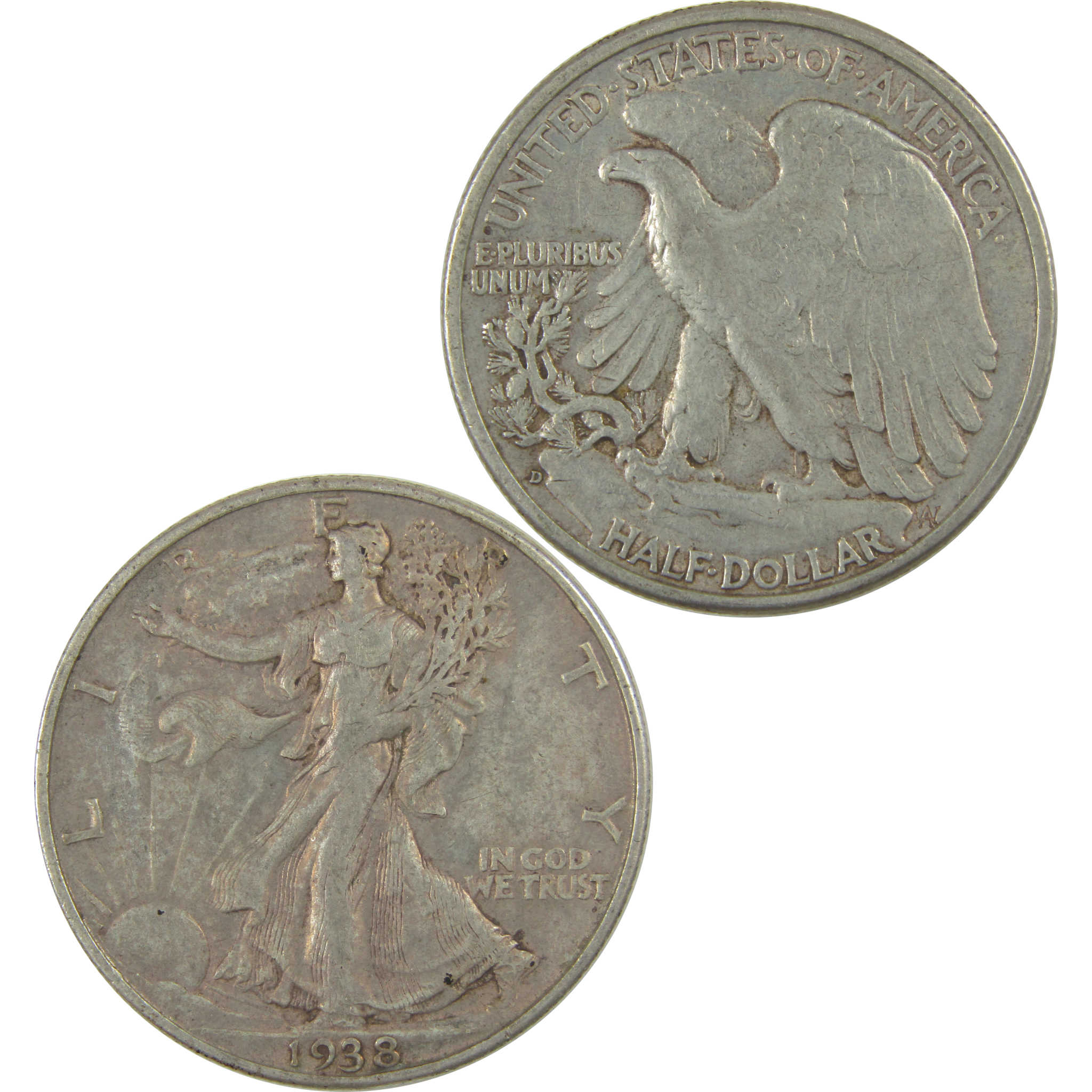 1938 D Liberty Walking Half Dollar XF EF Extremely Fine SKU:CPC0720