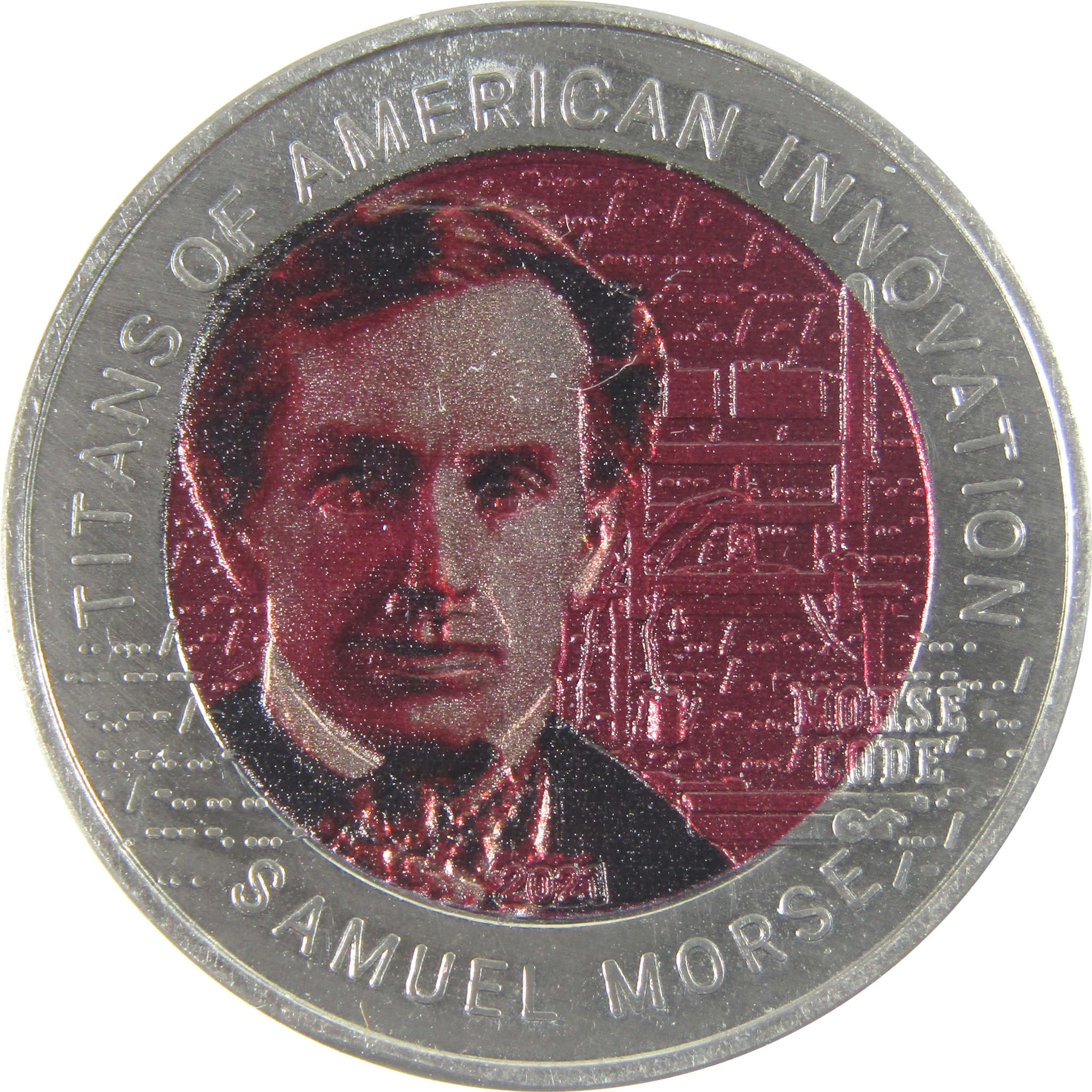 Titans of American Innovation Samuel Morse Titanium 2 Cedis 2021 Ghana